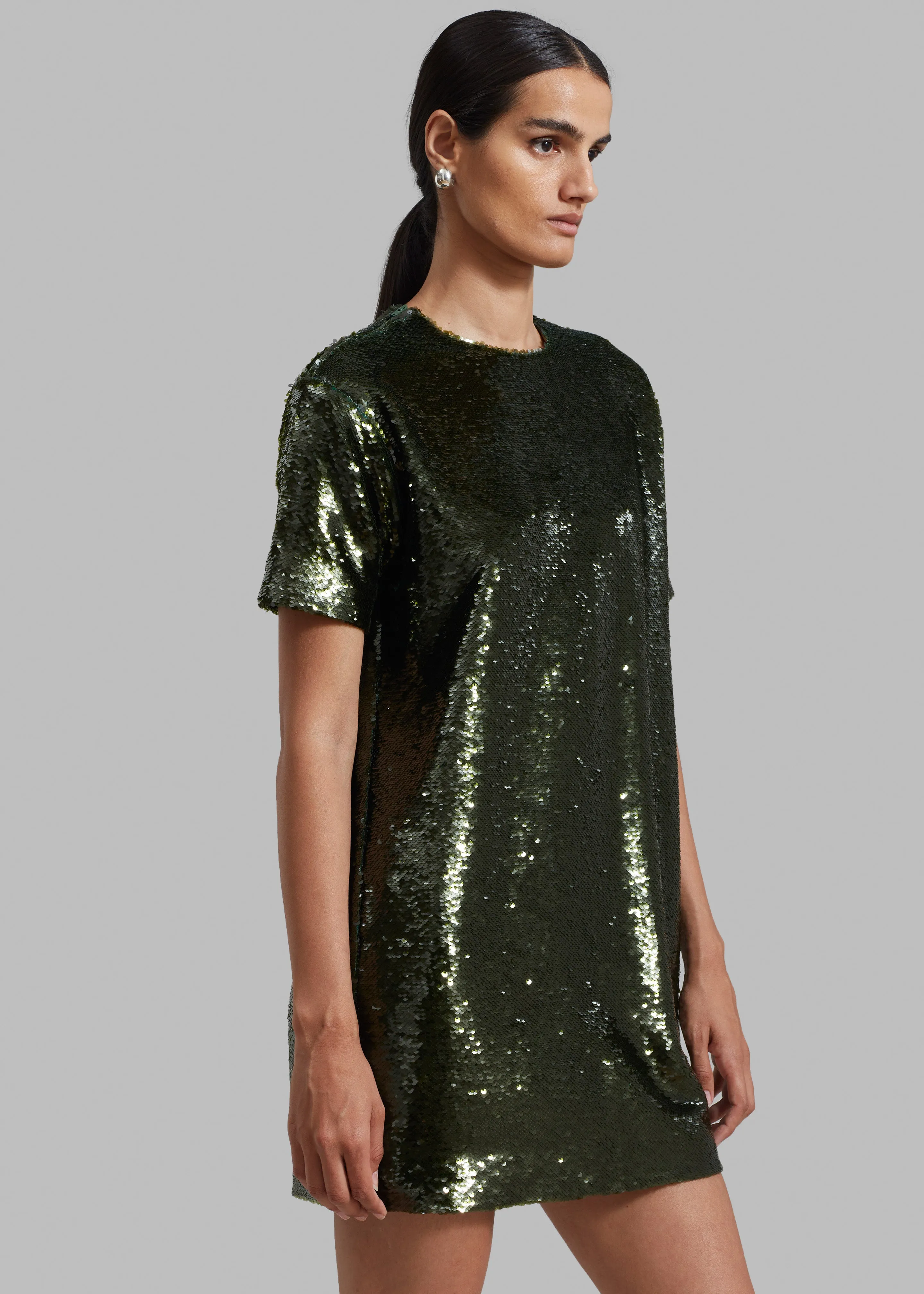 Riley Sequins Tee Mini Dress - Olive sold by Frankie Shop product image thumbnail 2
