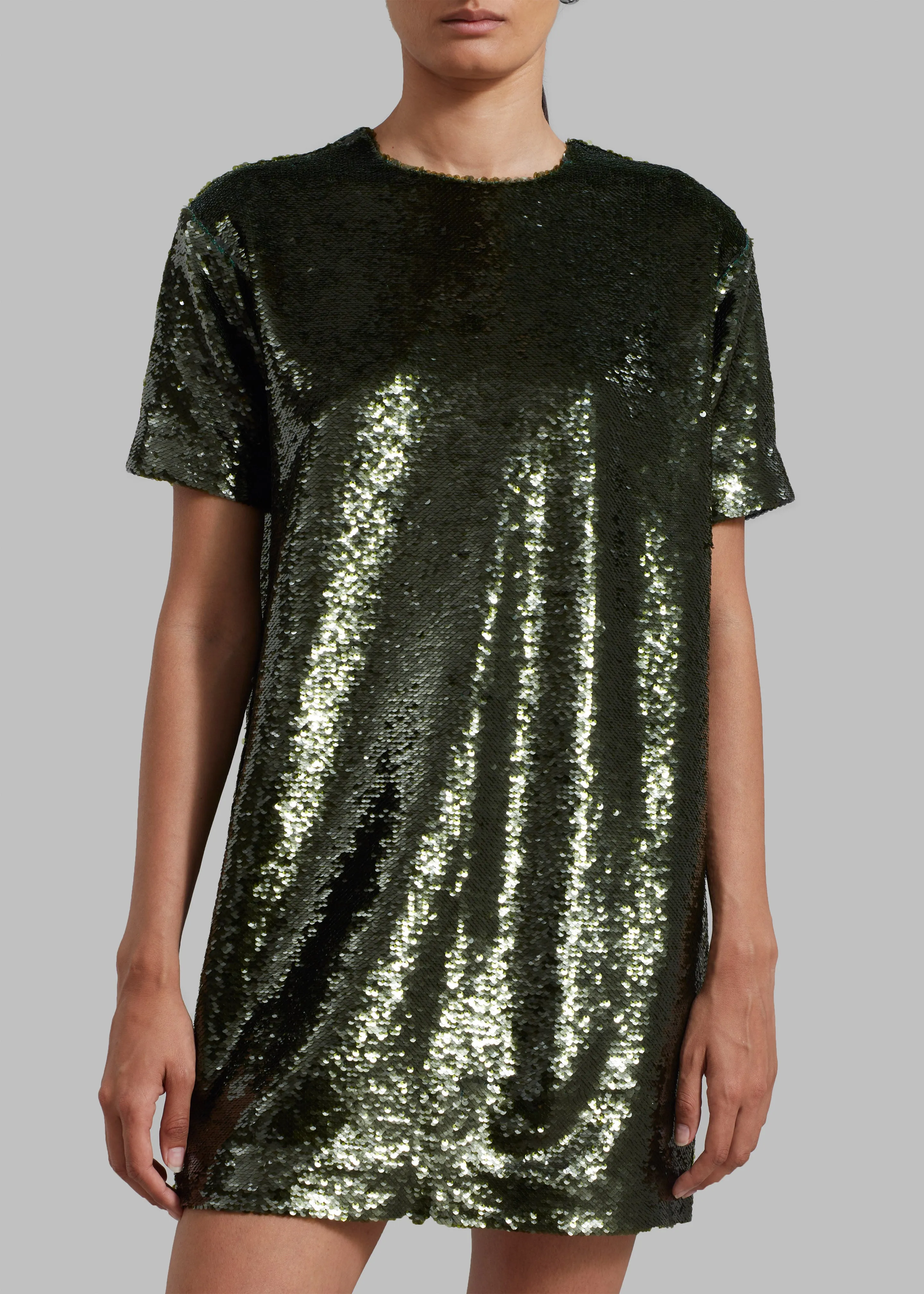 Riley Sequins Tee Mini Dress - Olive sold by Frankie Shop product image thumbnail 5