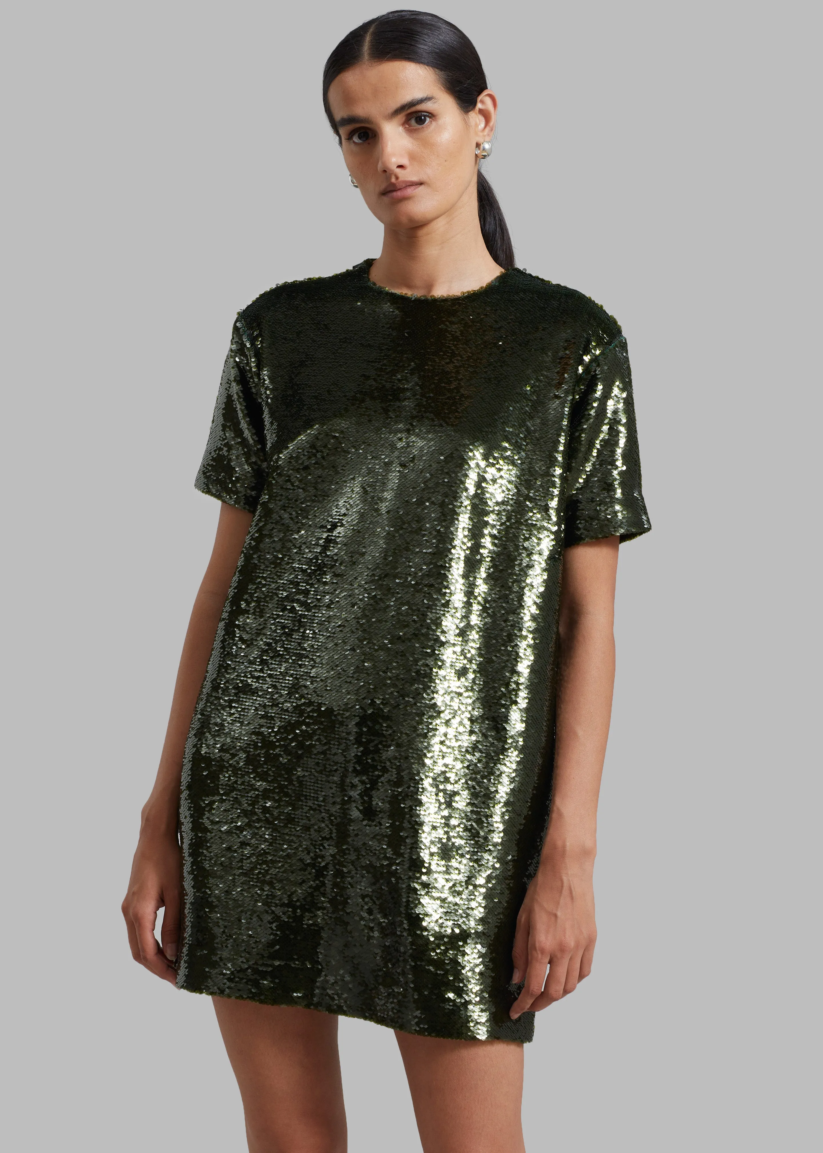Riley Sequins Tee Mini Dress - Olive sold by Frankie Shop product image thumbnail 4