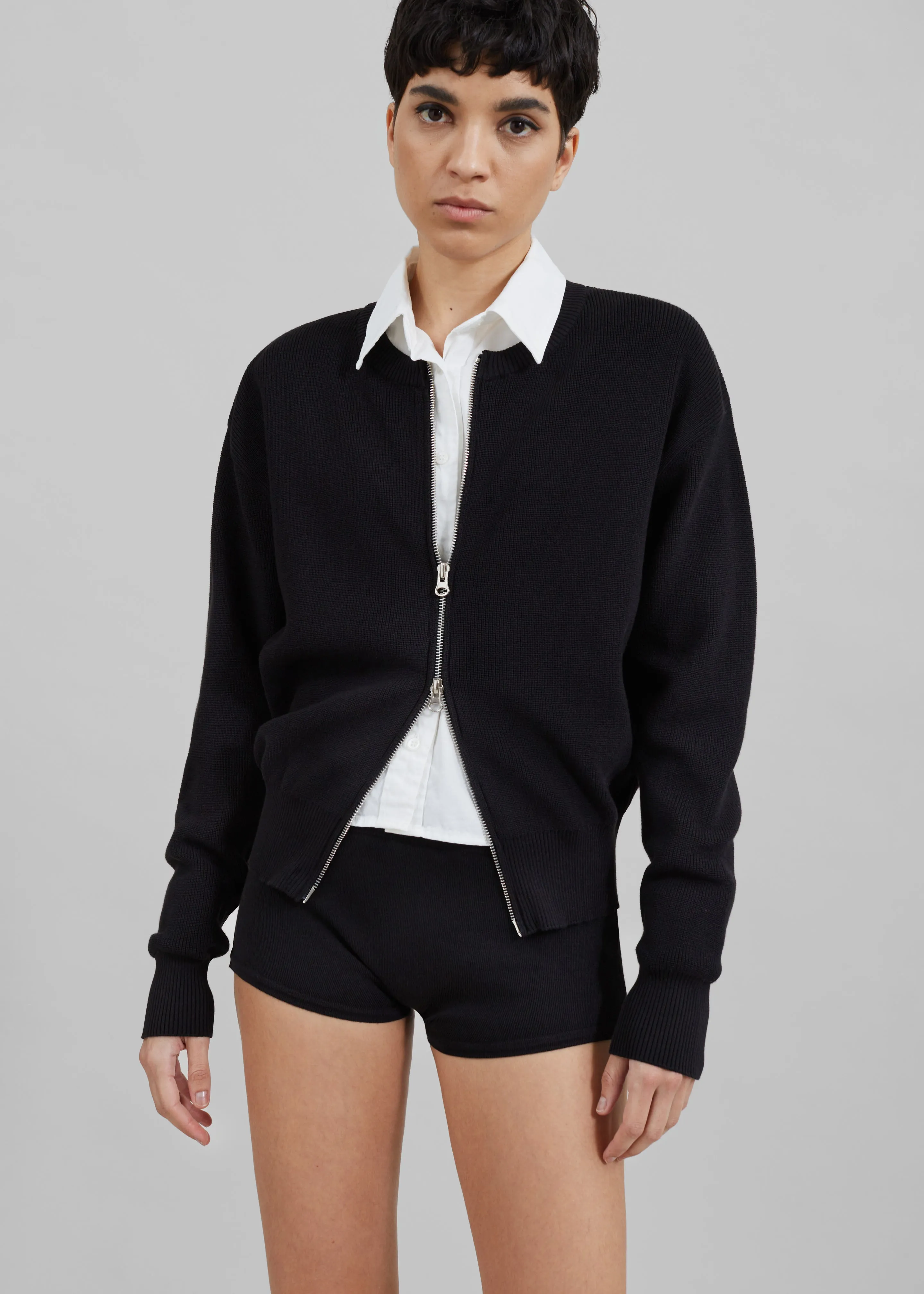 Veronica Zip-Up Cardigan - Black sold by Frankie Shop product image thumbnail 5
