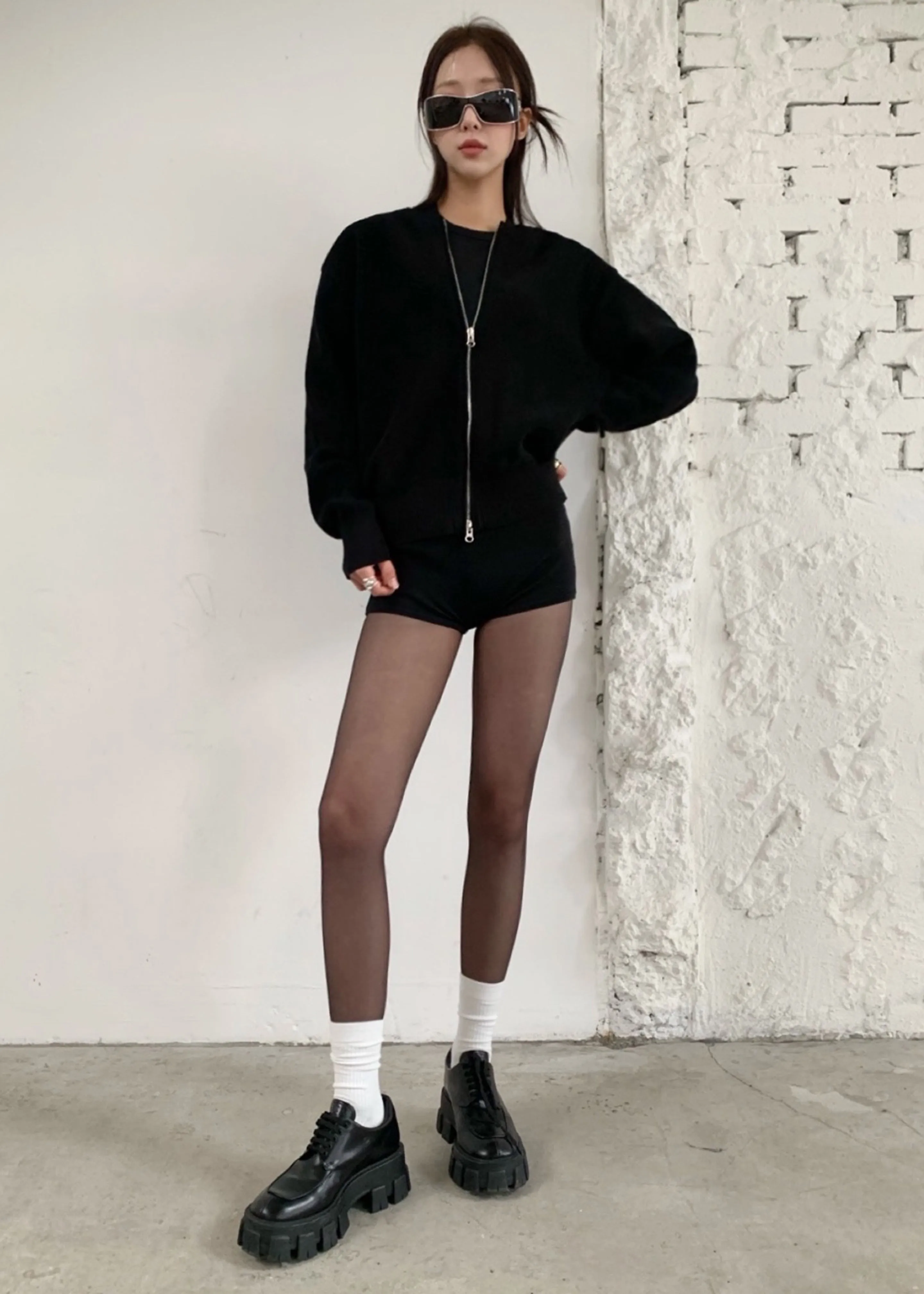 Veronica Zip-Up Cardigan - Black sold by Frankie Shop product image thumbnail 2