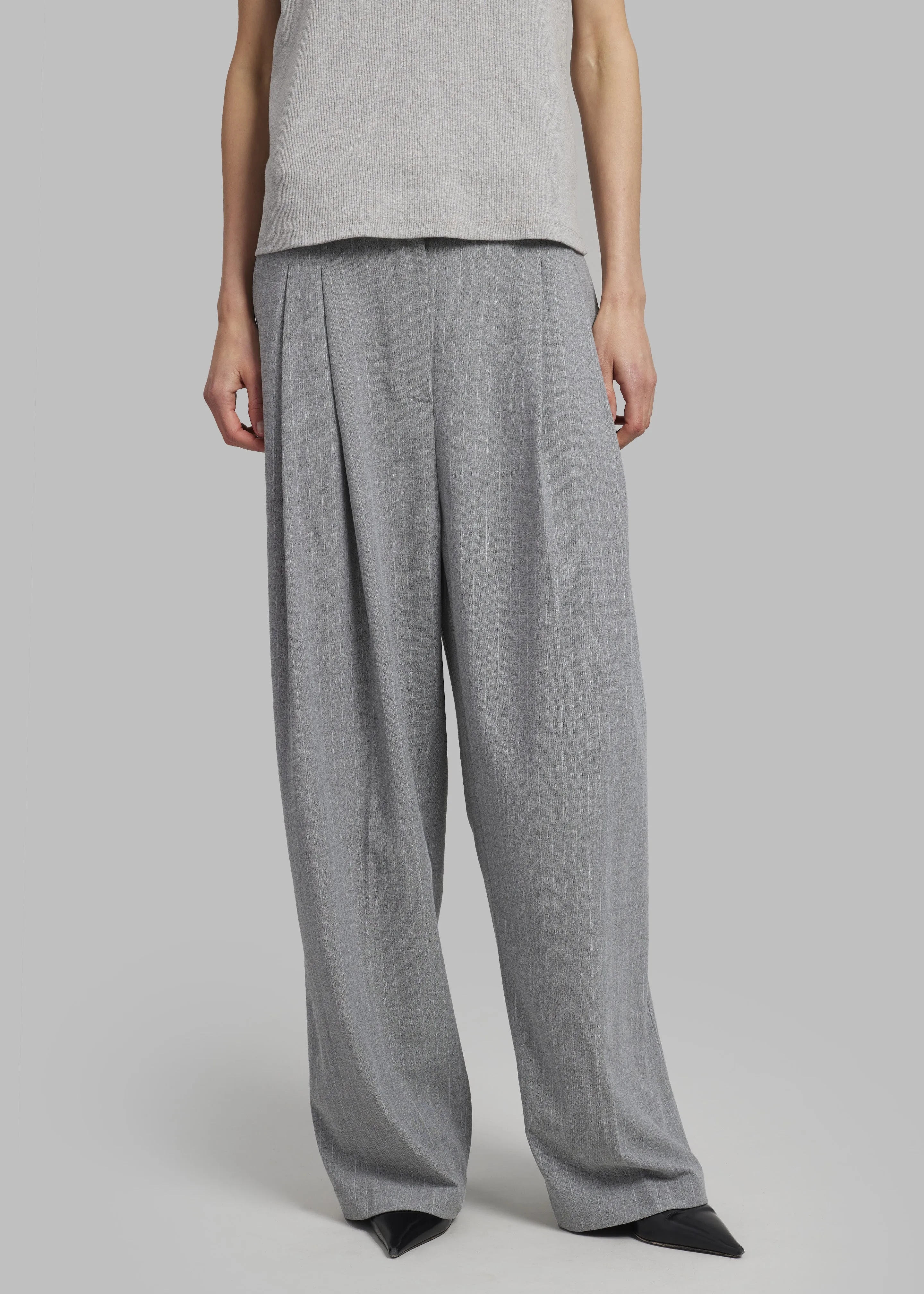 Sybil Trousers - Grey Pinstripe sold by Frankie Shop product image thumbnail 5