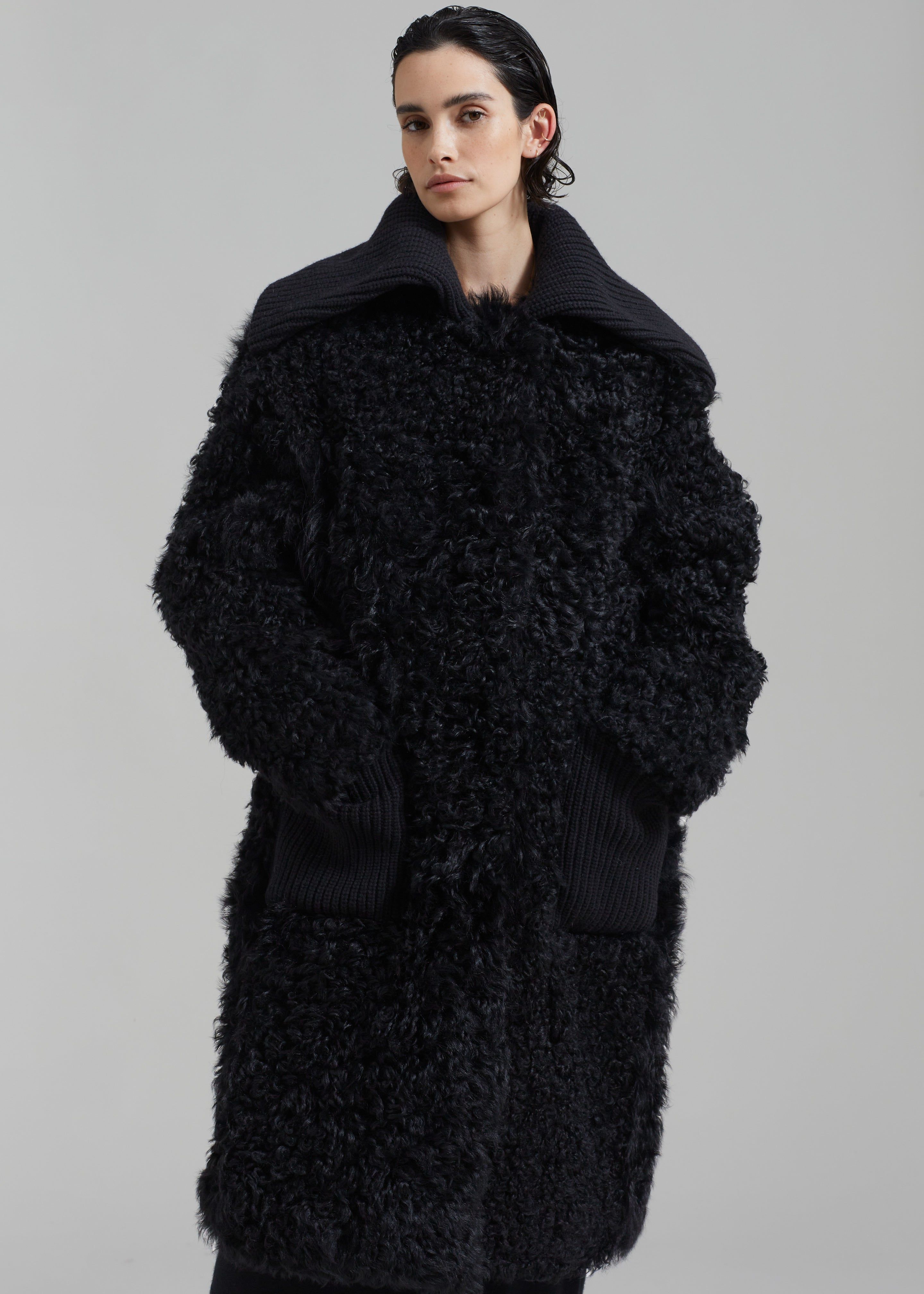 Loulou Studio Orso Fur Coat - Black sold by Frankie Shop product image thumbnail 4