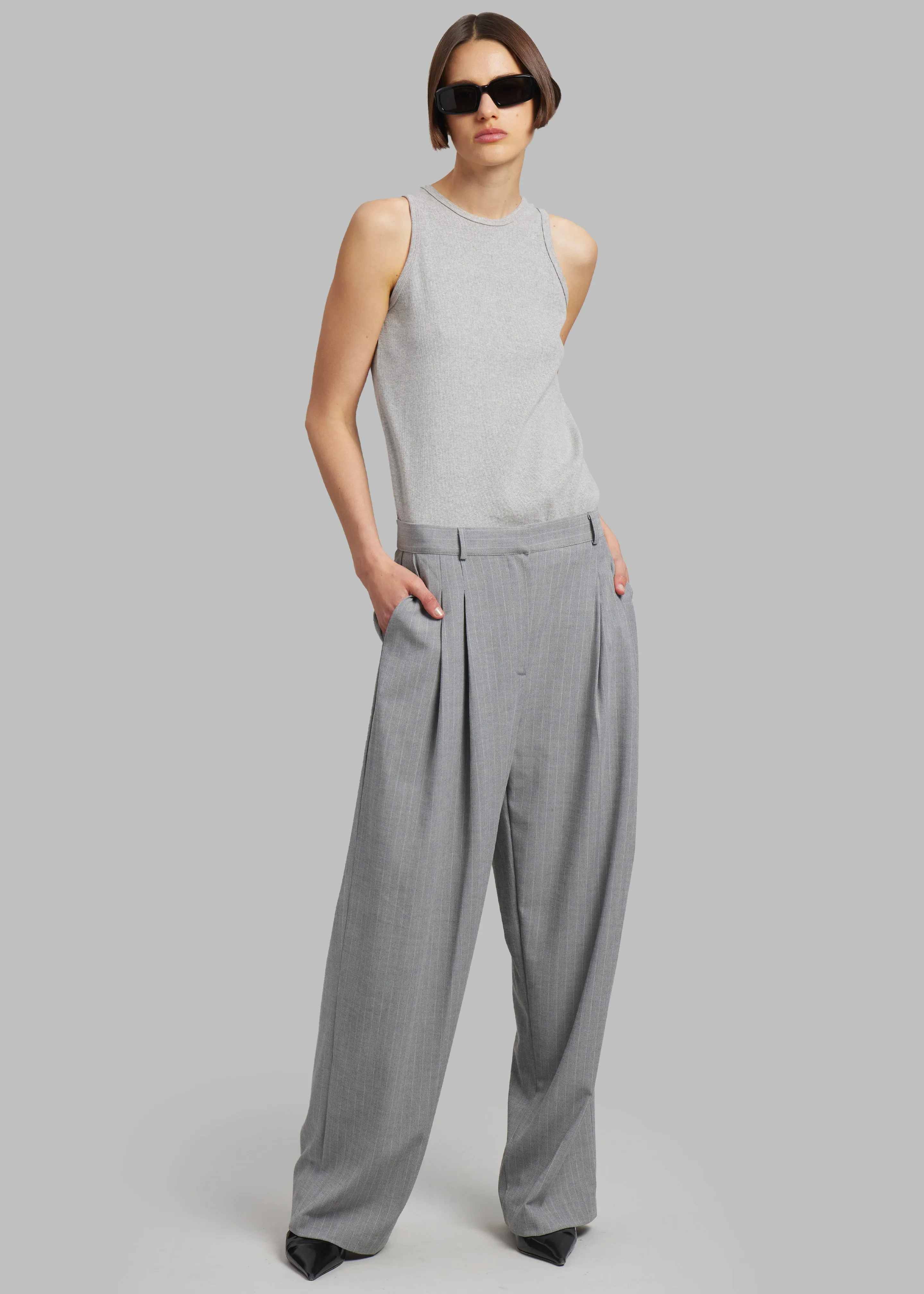 Sybil Trousers - Grey Pinstripe sold by Frankie Shop product image thumbnail 3