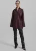 Ziggy Long Leather Pants - Dark Plum sold by Frankie Shop