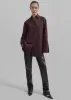 Ziggy Long Leather Pants - Dark Plum sold by Frankie Shop