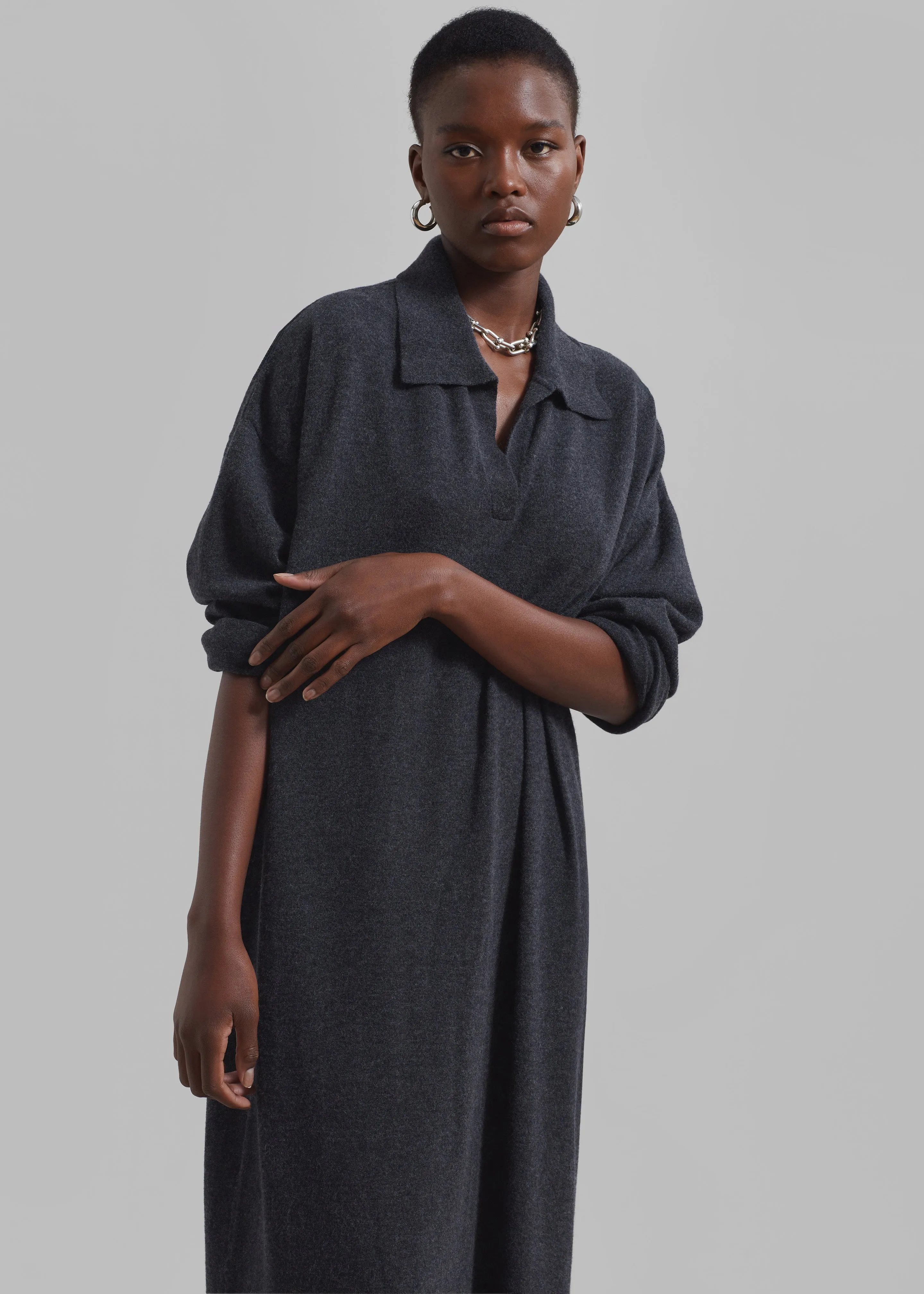 Siobhan Long Knit Dress - Charcoal sold by Frankie Shop product image thumbnail 4