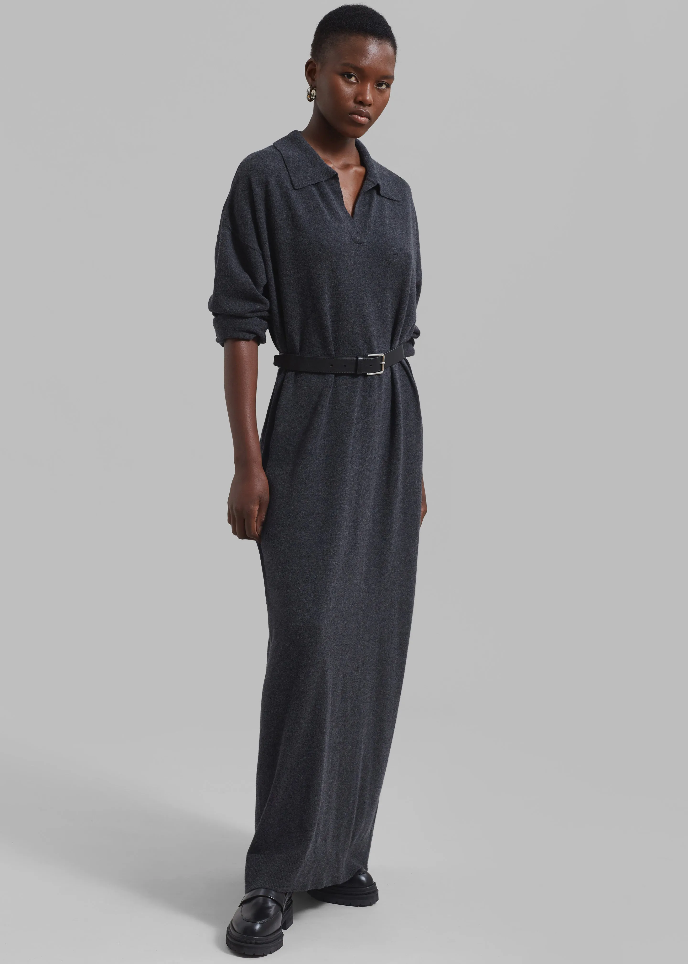 Siobhan Long Knit Dress - Charcoal sold by Frankie Shop