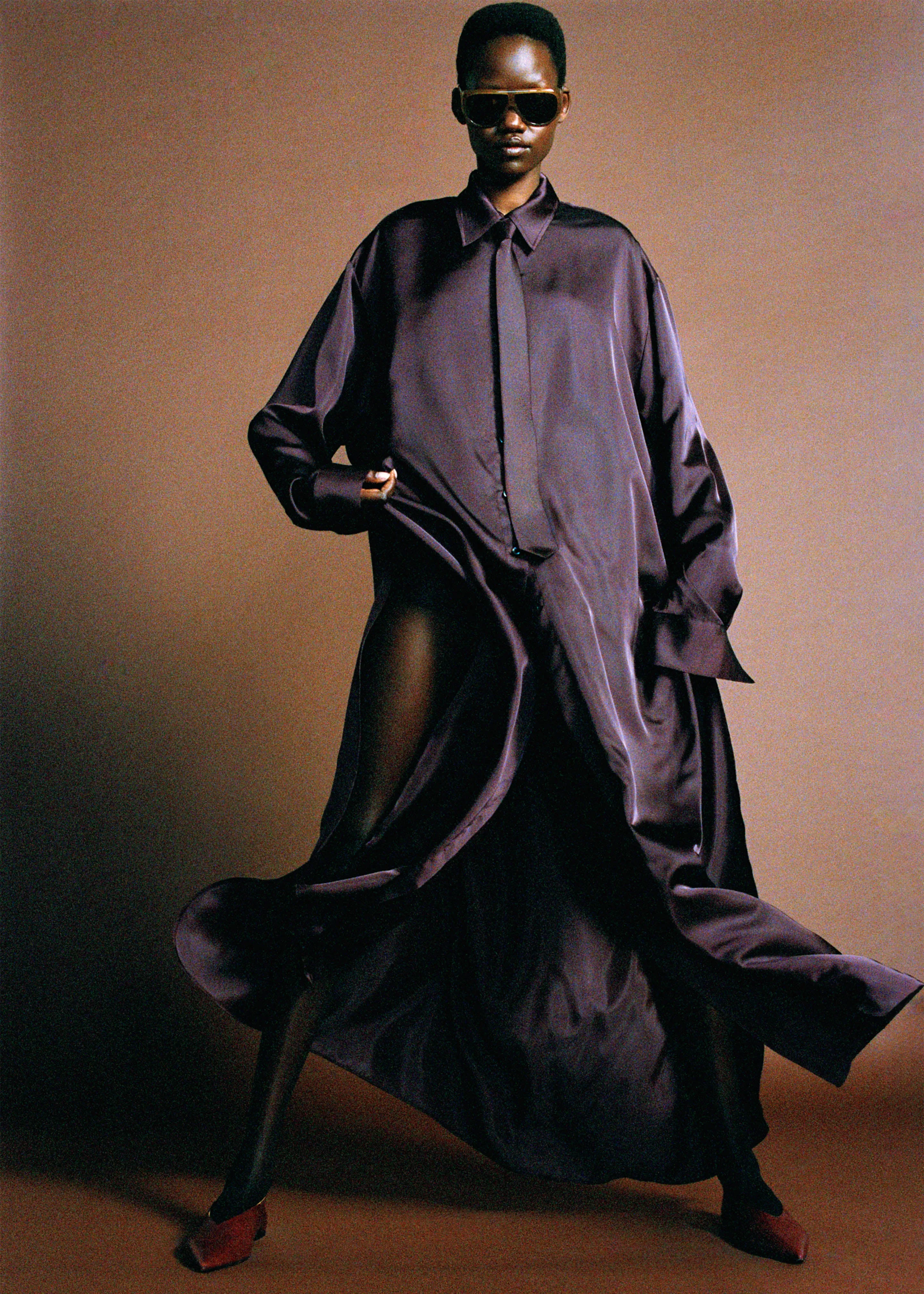 Avery Satin Shirt Dress - Burgundy sold by Frankie Shop product image thumbnail 2