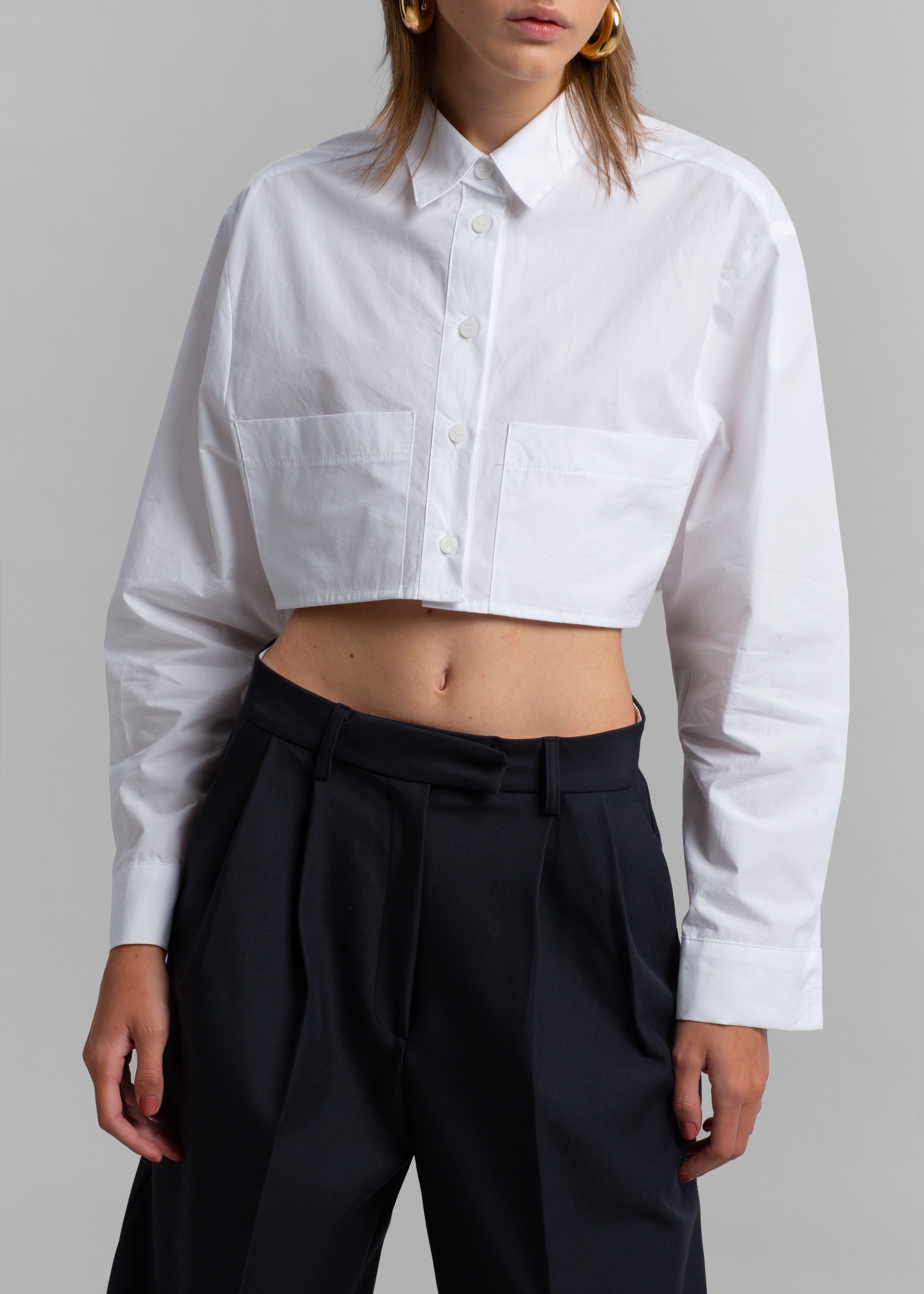 Elo Cropped Pocket Shirt - White sold by Frankie Shop product image thumbnail 2