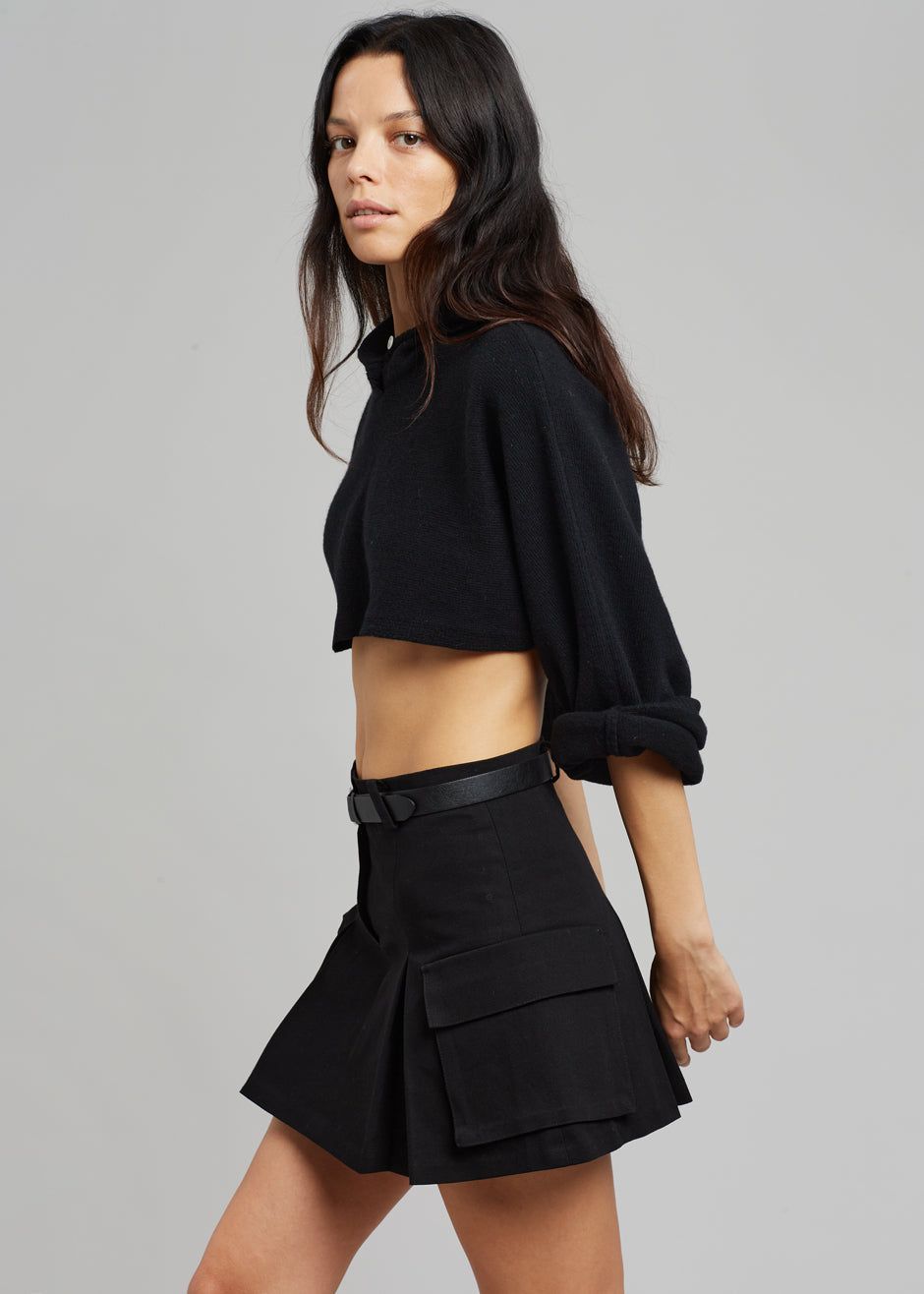 Audrey Cargo Pleated Miniskirt - Black sold by Frankie Shop