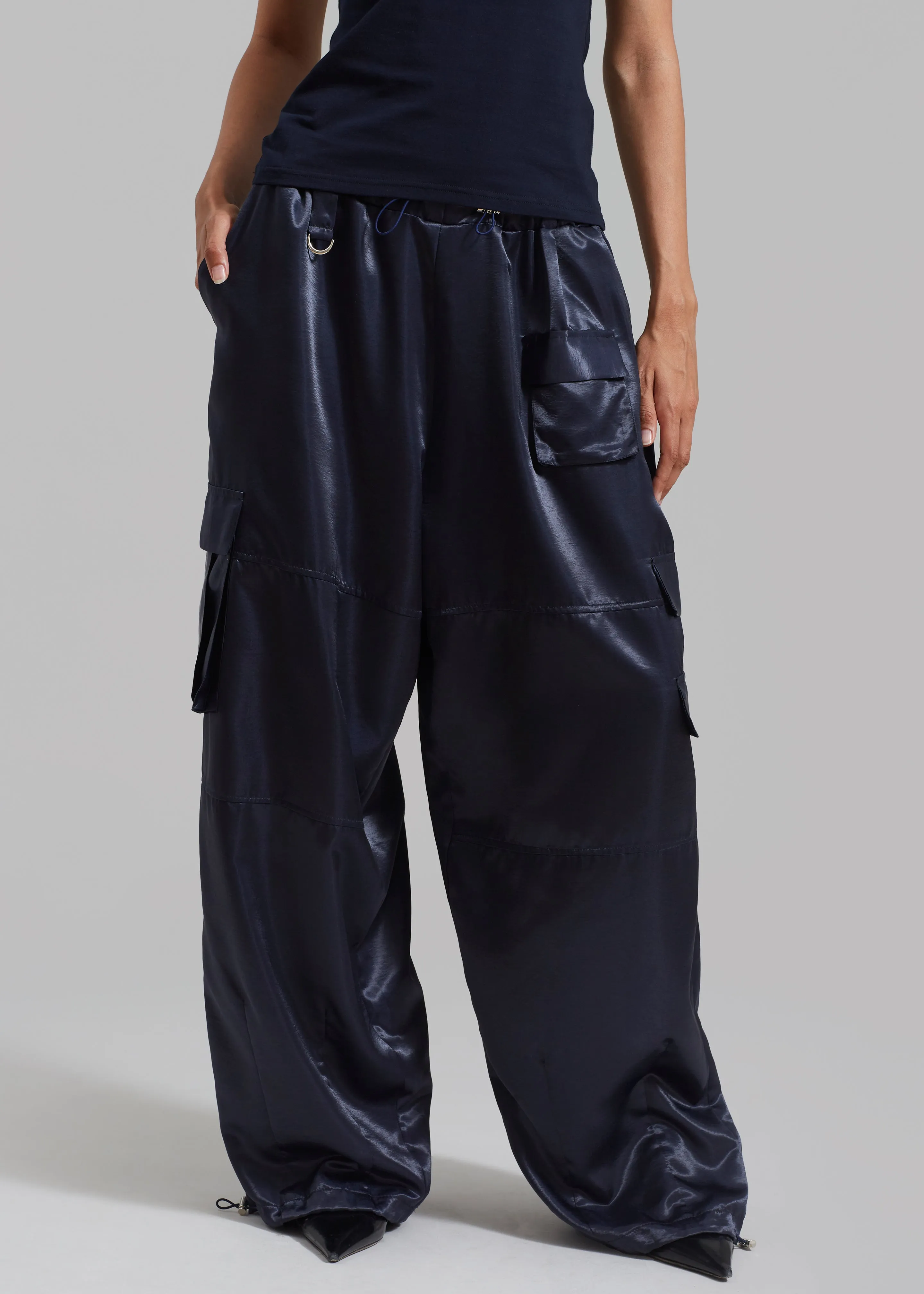 Delaney Satin Cargo Pants - Navy sold by Frankie Shop product image thumbnail 5