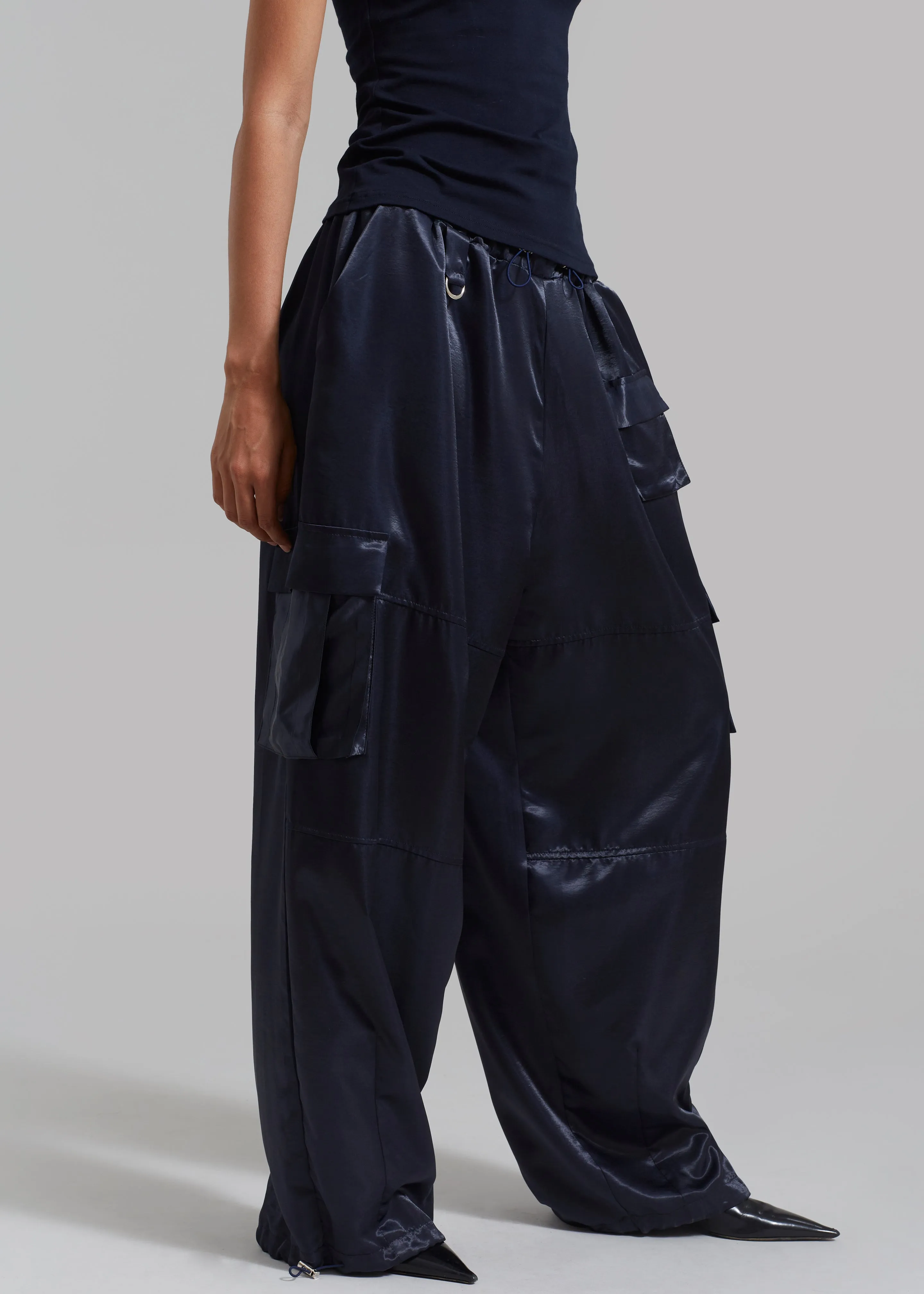 Delaney Satin Cargo Pants - Navy sold by Frankie Shop product image thumbnail 4