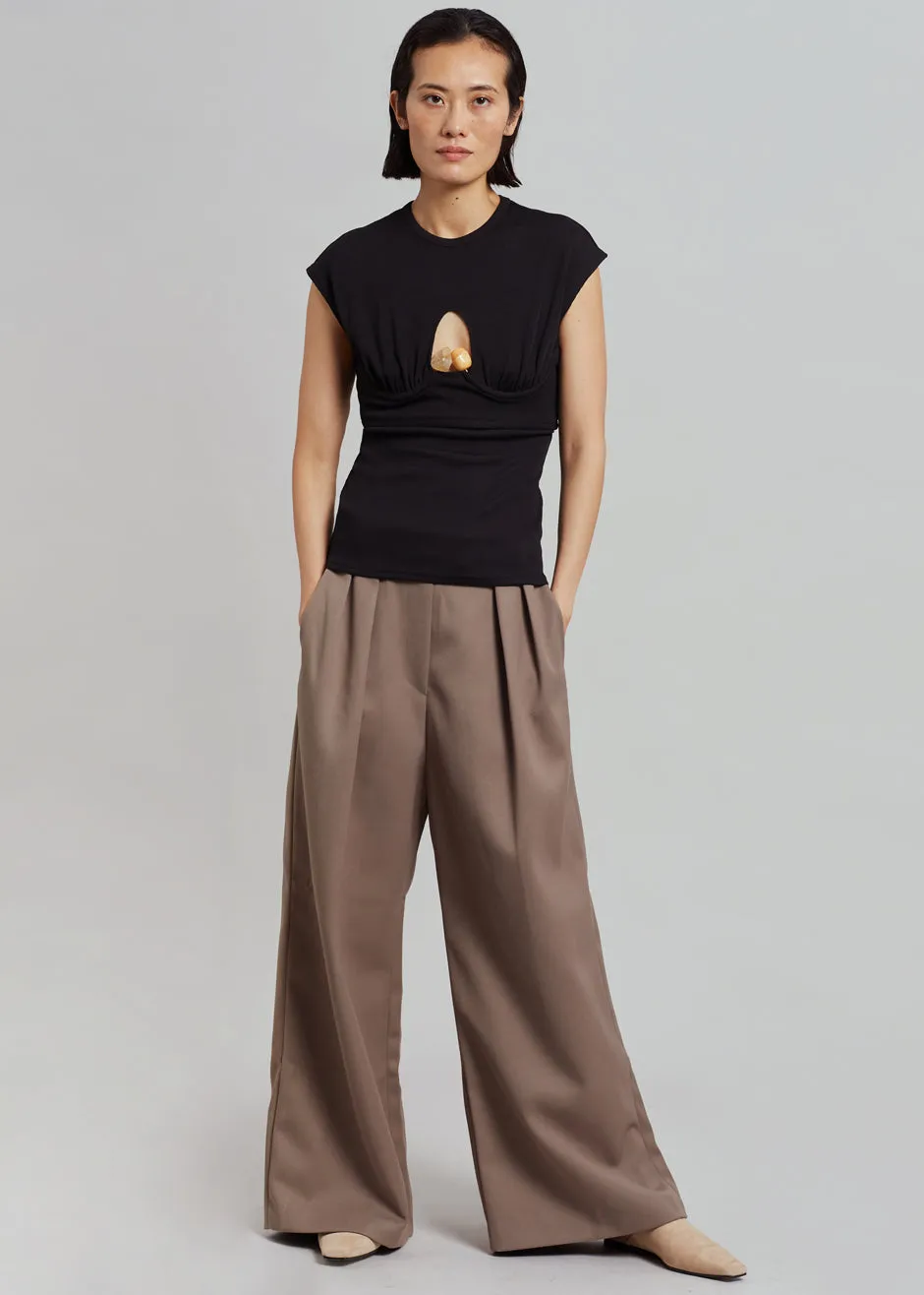 Christopher Esber Underbust Quartz Ribbed Tank - Black/Yellow Stones sold by Frankie Shop product image thumbnail 3