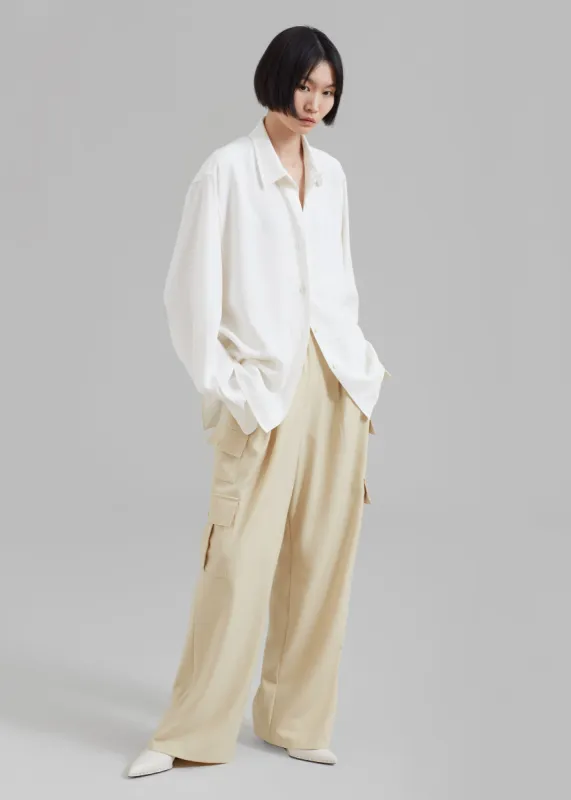 Manye Fluid Cargo Pants - Beige sold by Frankie Shop