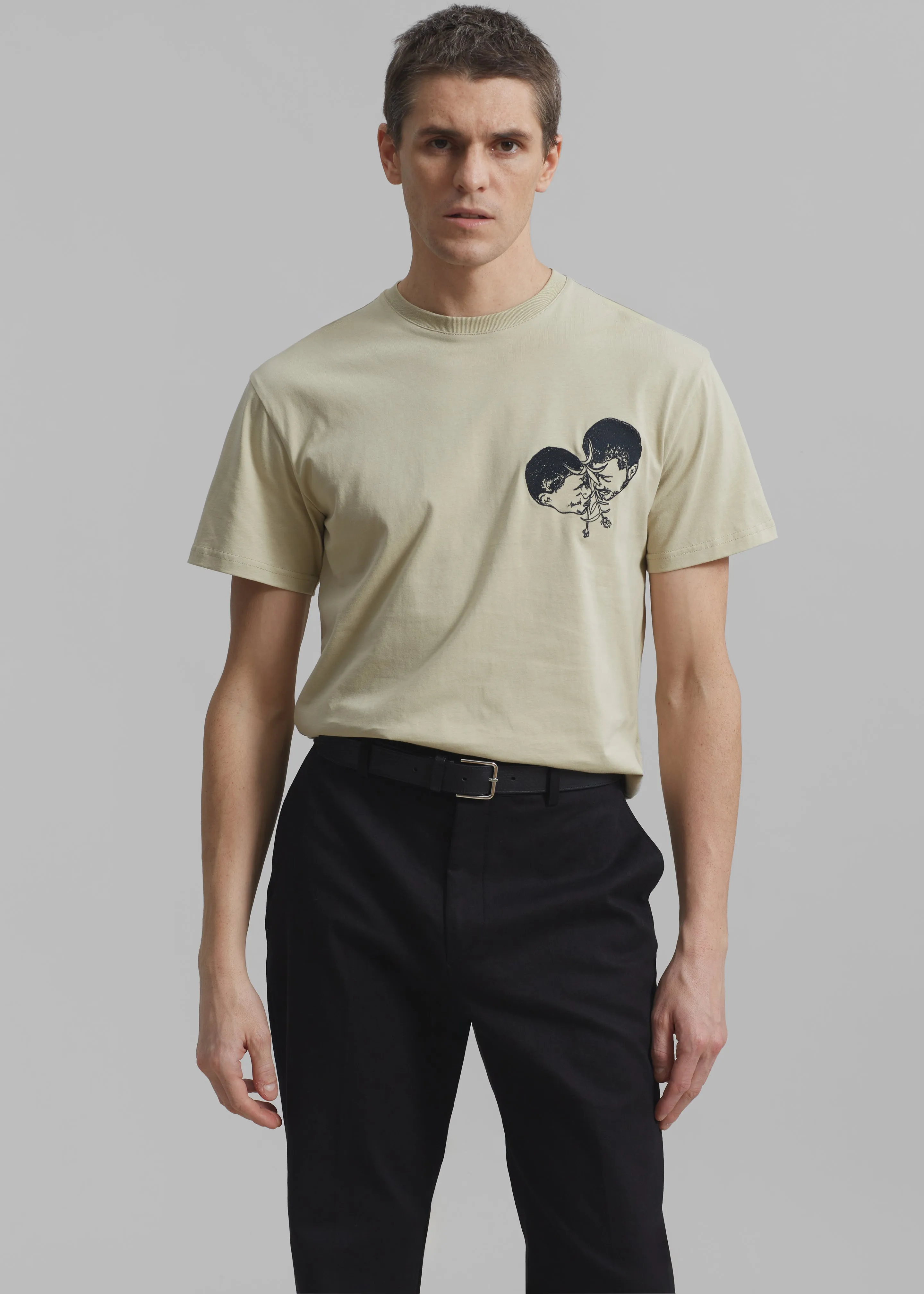 JW Anderson Polo Couple Embroidery T-Shirt - Beige sold by Frankie Shop product image thumbnail 2