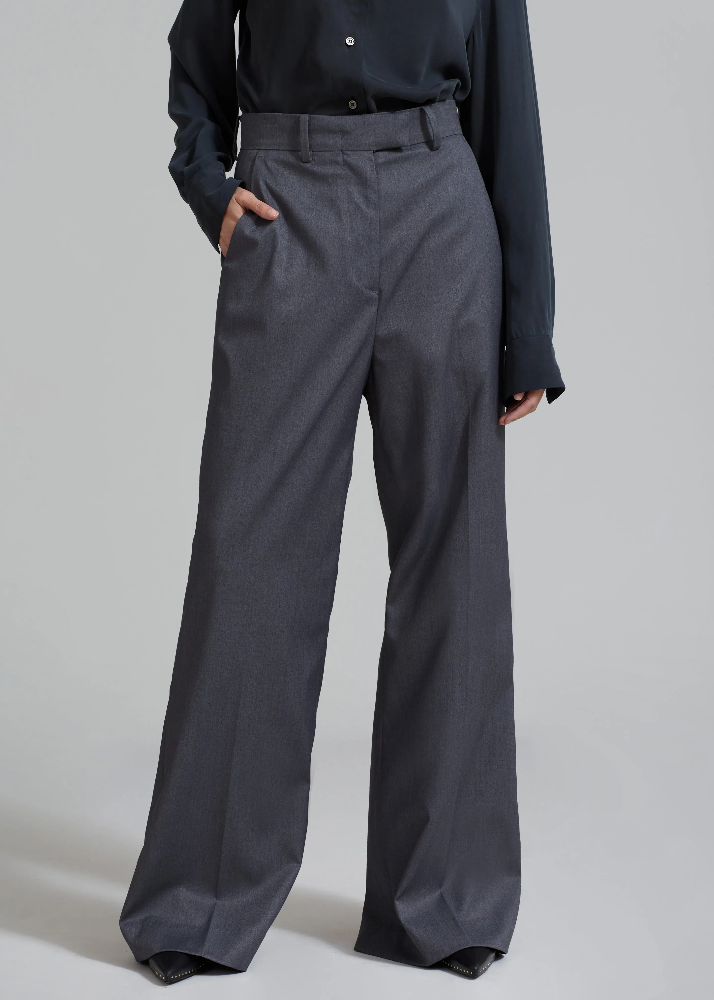 Daphne Wide Trousers - Dark Grey sold by Frankie Shop product image thumbnail 4