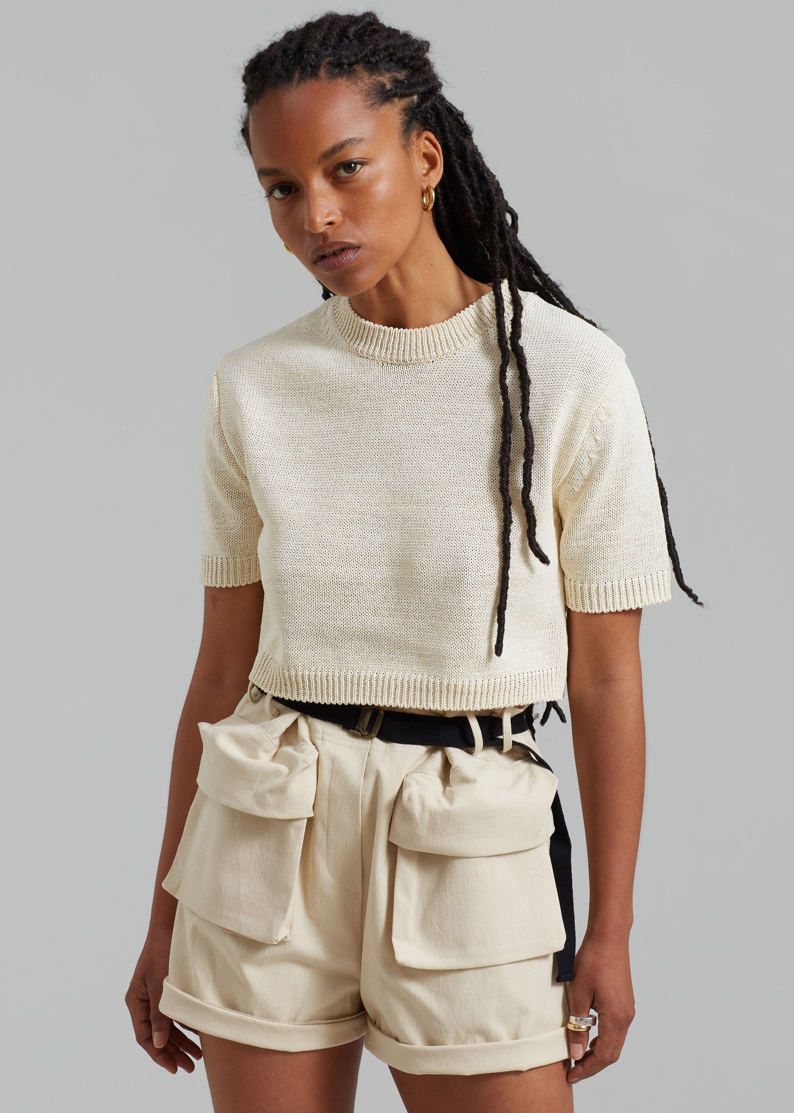 Holly Cropped Knit Top - Cream sold by Frankie Shop product image thumbnail 3