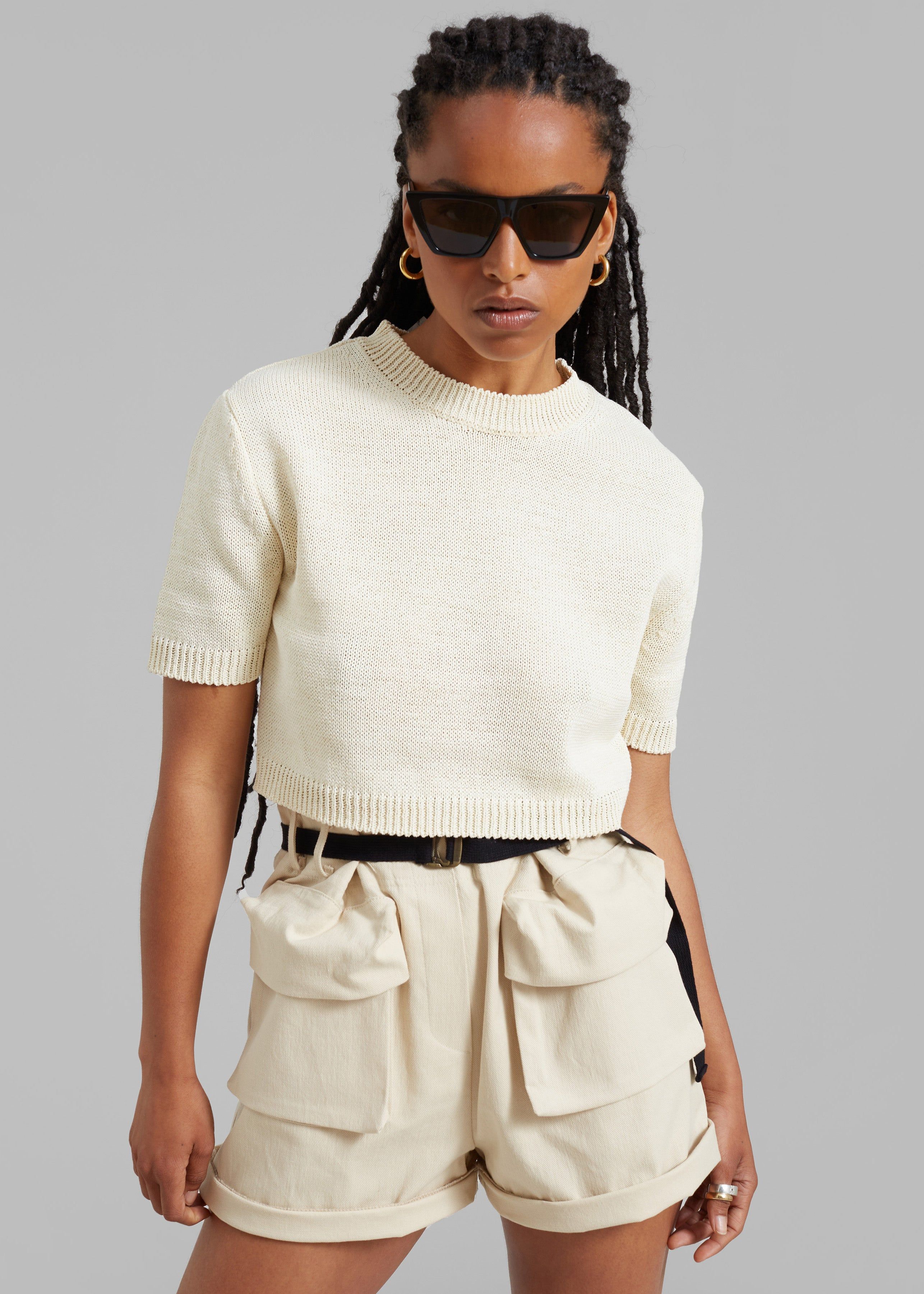 Holly Cropped Knit Top - Cream sold by Frankie Shop product image thumbnail 6