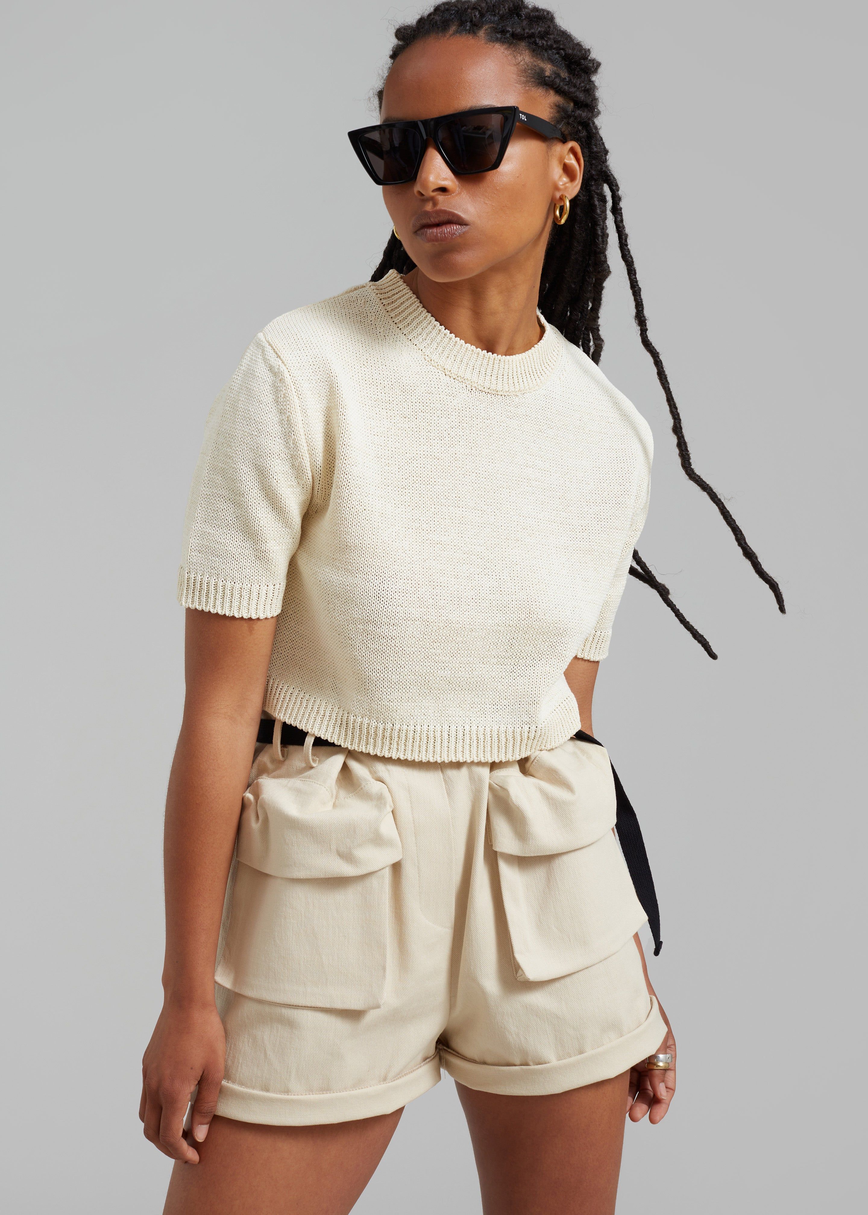 Holly Cropped Knit Top - Cream sold by Frankie Shop product image thumbnail 7