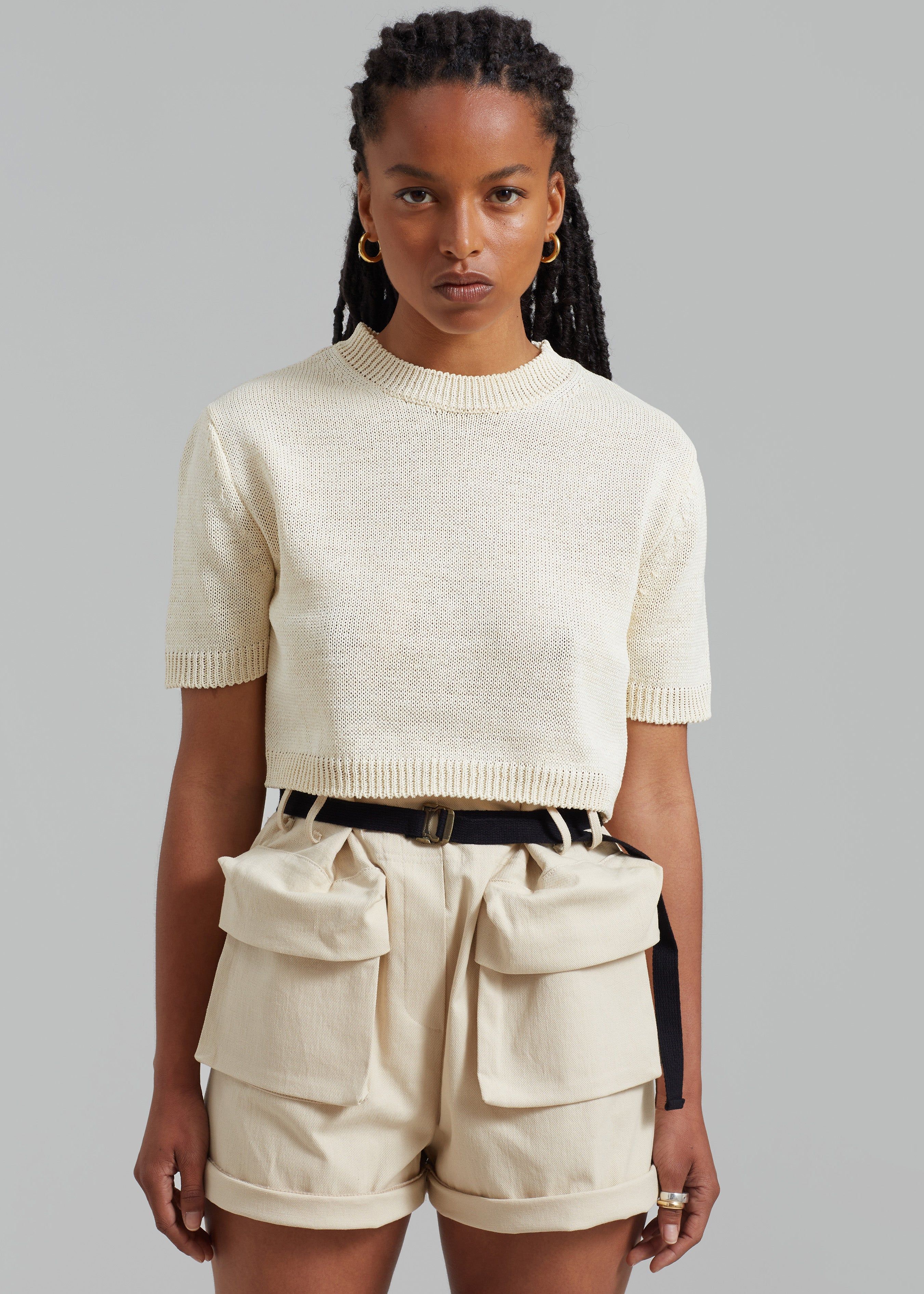 Holly Cropped Knit Top - Cream sold by Frankie Shop product image thumbnail 2