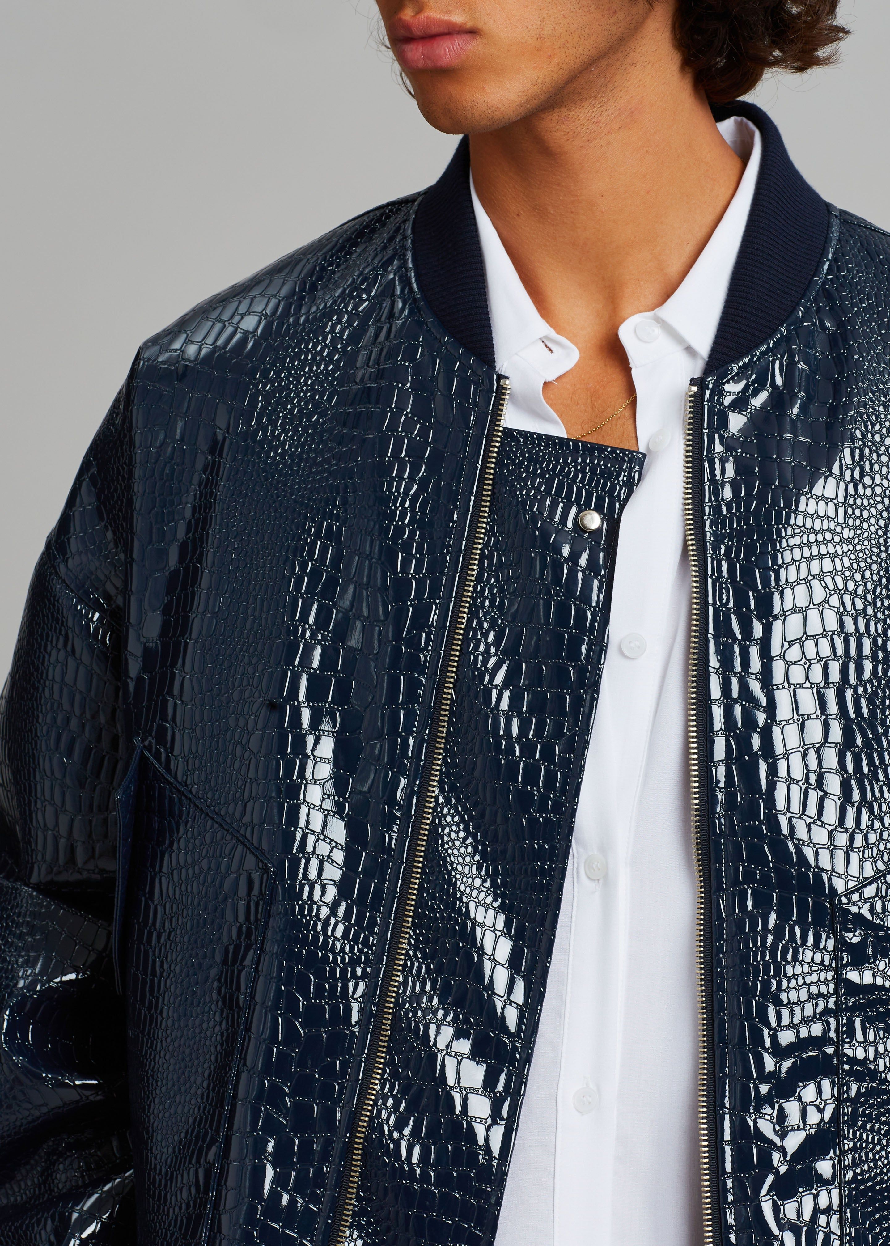 Hane Croc-Effect Bomber - Navy sold by Frankie Shop product image thumbnail 11