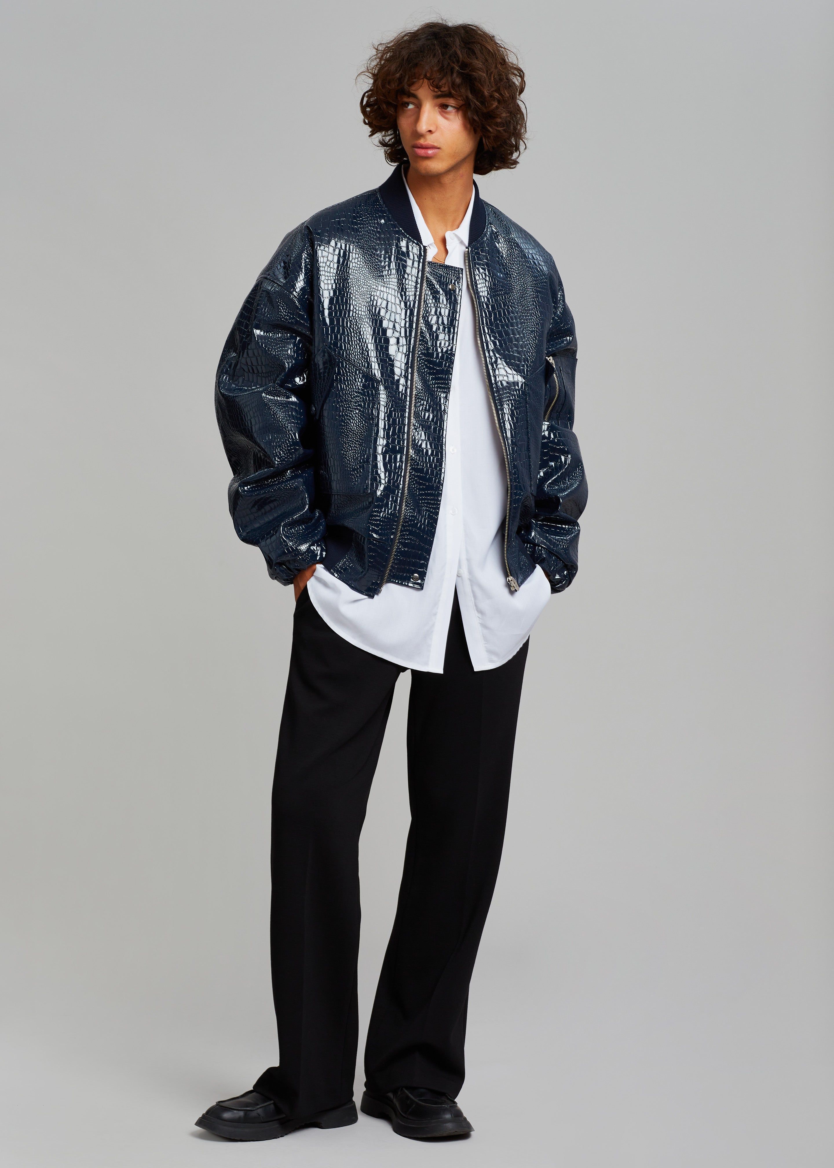 Hane Croc-Effect Bomber - Navy sold by Frankie Shop product image thumbnail 10