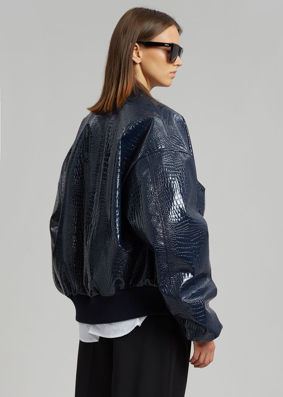 Hane Croc-Effect Bomber - Navy sold by Frankie Shop product image thumbnail 14