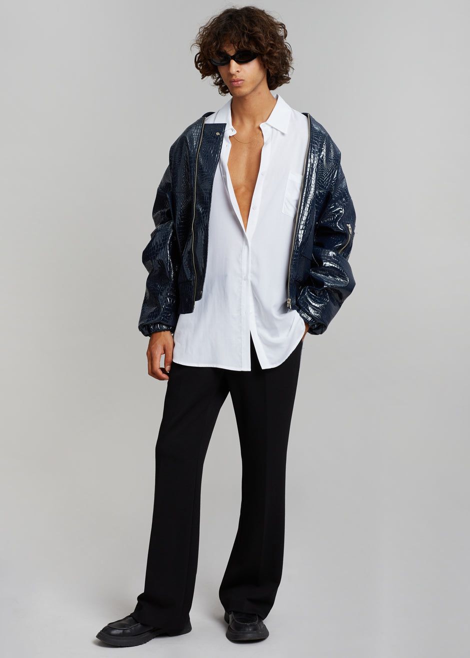 Hane Croc-Effect Bomber - Navy sold by Frankie Shop product image thumbnail 8