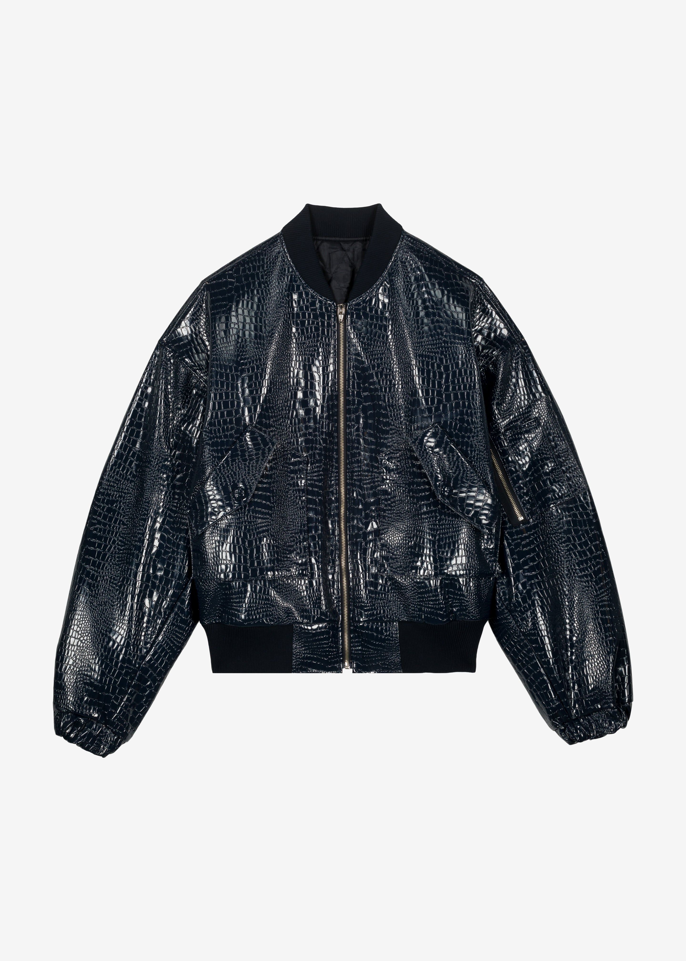 Hane Croc-Effect Bomber - Navy sold by Frankie Shop product image thumbnail 15