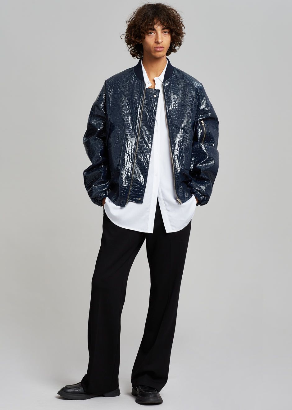 Hane Croc-Effect Bomber - Navy sold by Frankie Shop product image thumbnail 6