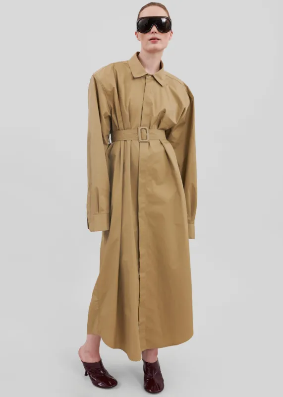 Louisa Trench Dress - Camel sold by Frankie Shop