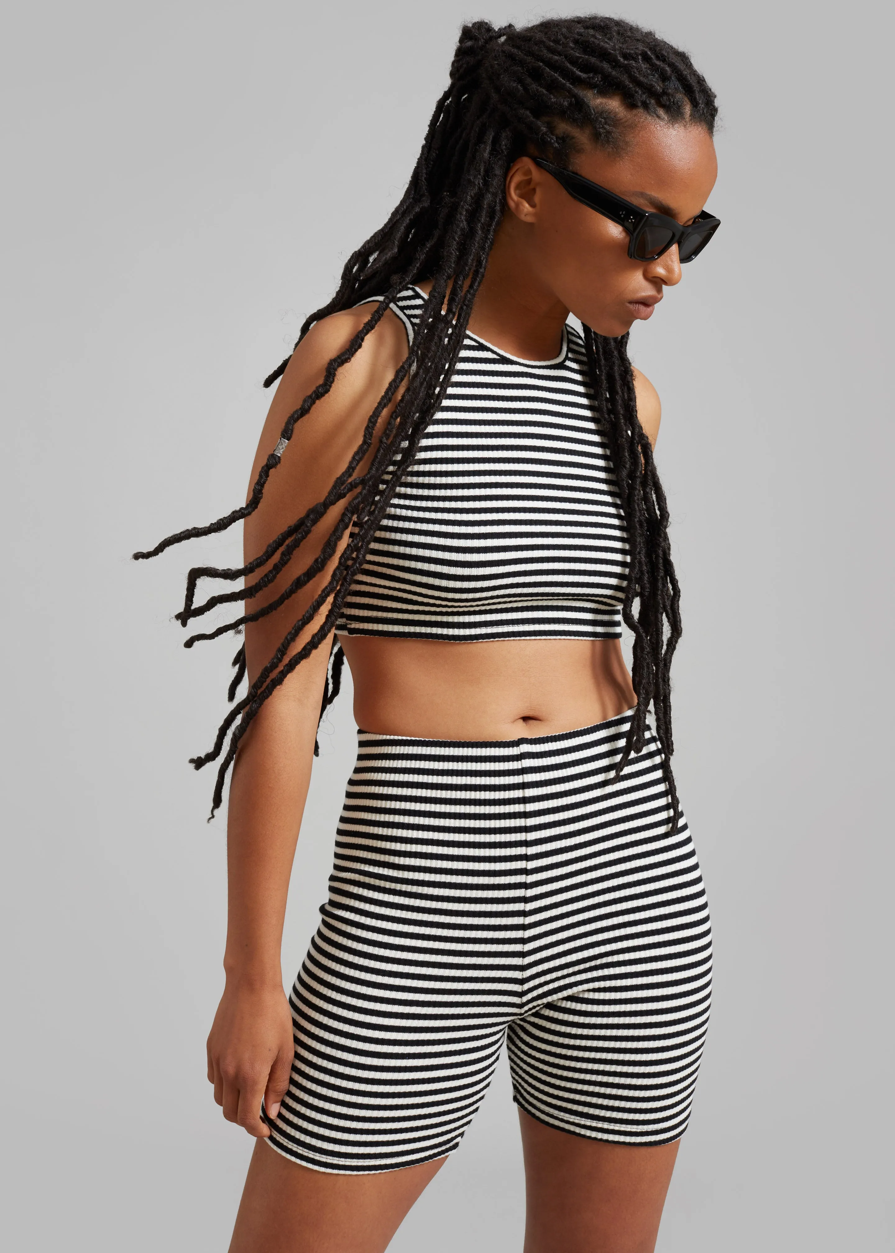 Martina Knit Shorts - Black Stripe sold by Frankie Shop product image thumbnail 2