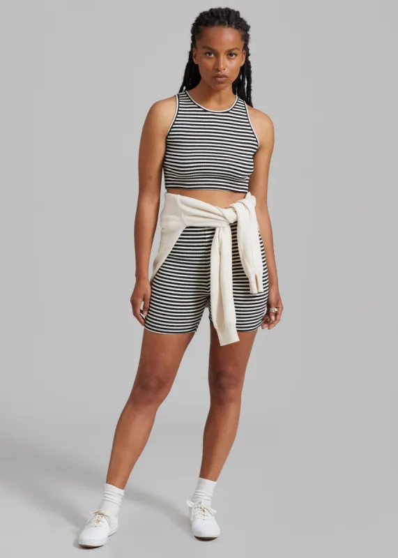Martina Knit Shorts - Black Stripe sold by Frankie Shop