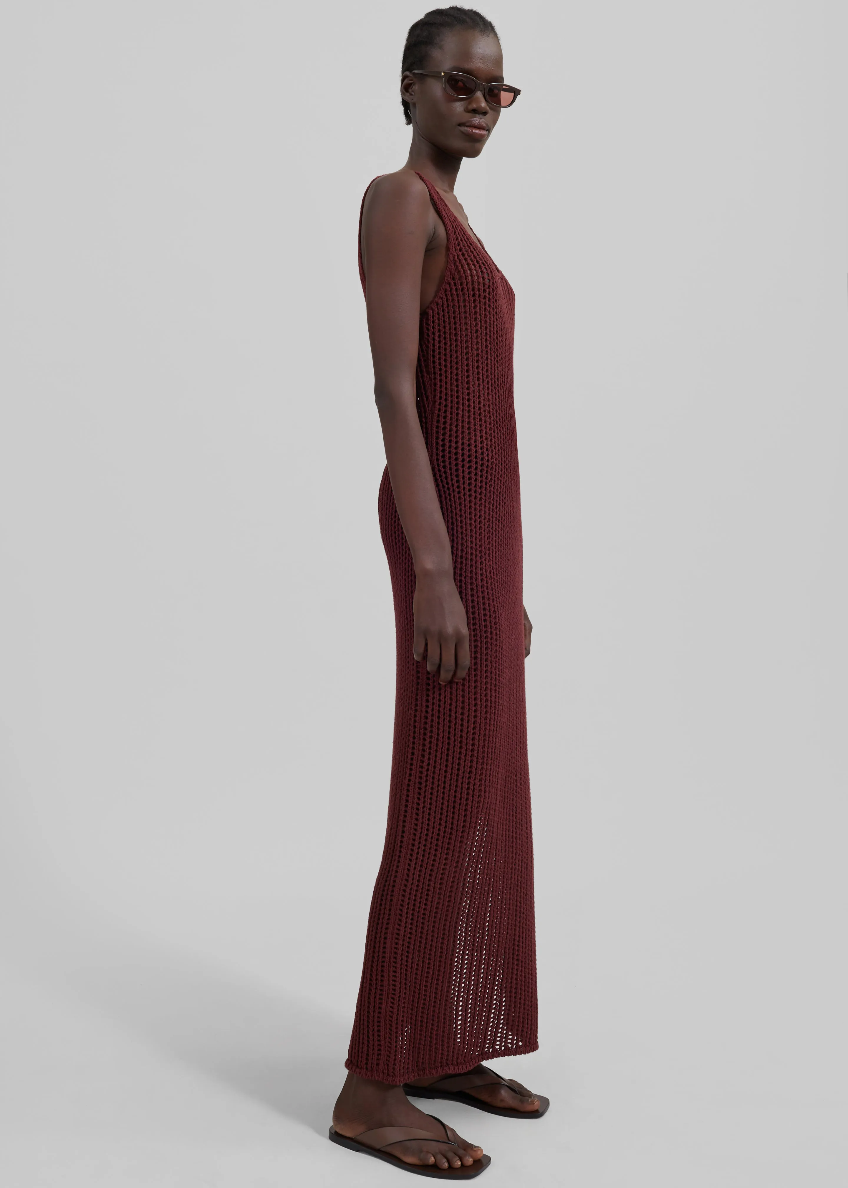 Adrienna Crochet Maxi Dress - Burgundy sold by Frankie Shop product image thumbnail 3