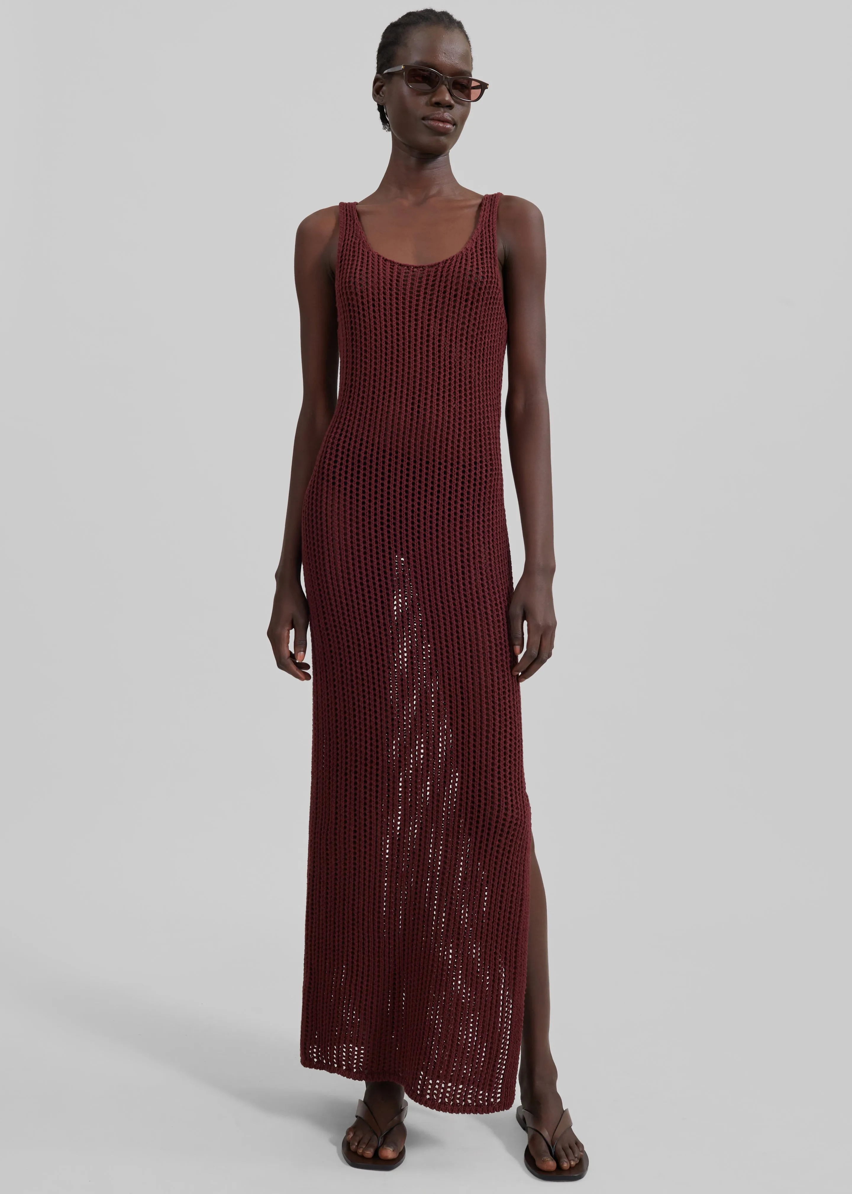 Adrienna Crochet Maxi Dress - Burgundy sold by Frankie Shop product image thumbnail 5