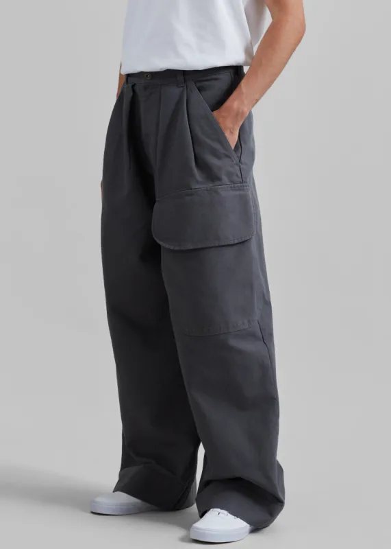 JW Anderson Relaxed Cargo Trousers - Grey sold by Frankie Shop