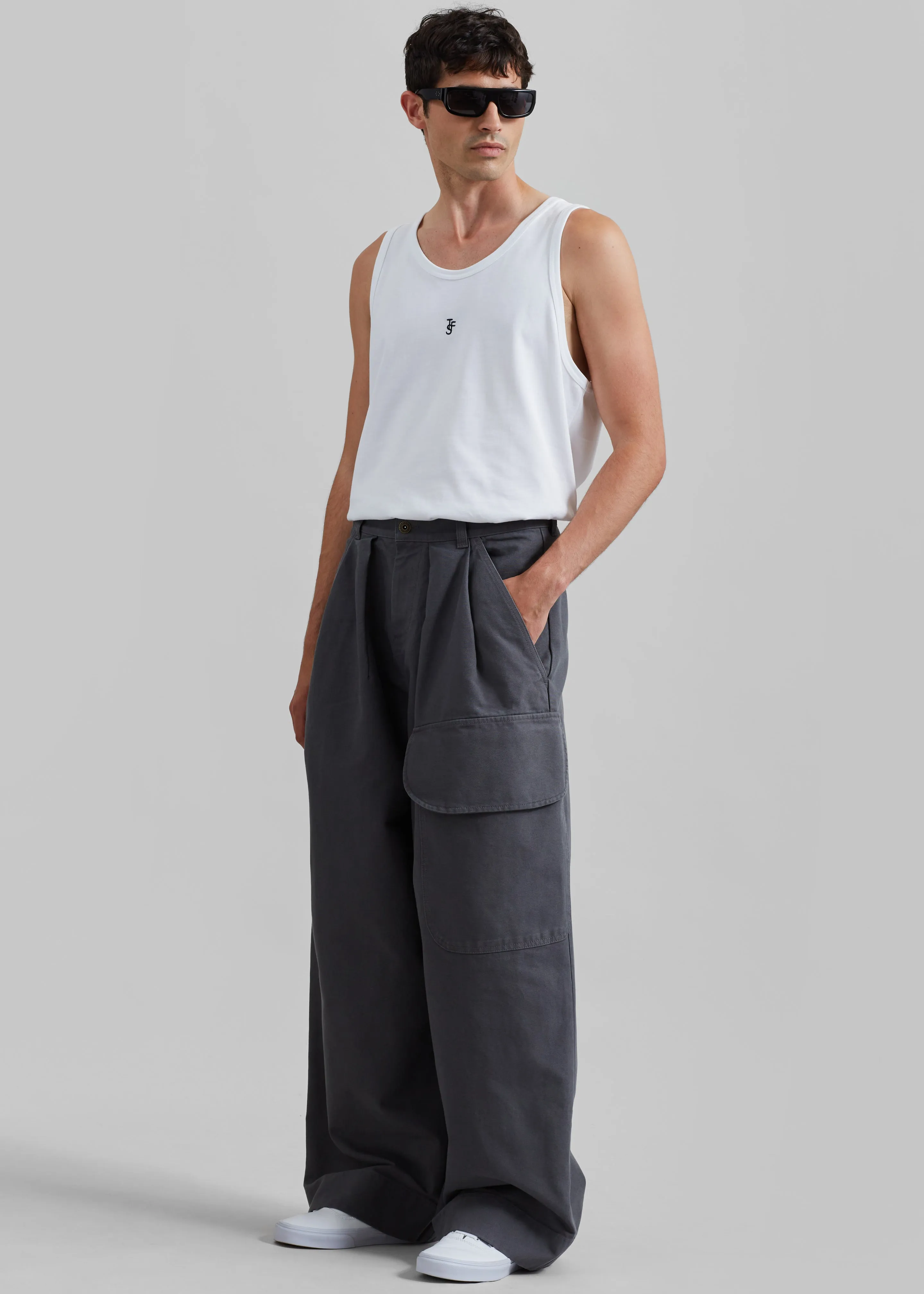 JW Anderson Relaxed Cargo Trousers - Grey sold by Frankie Shop product image thumbnail 5
