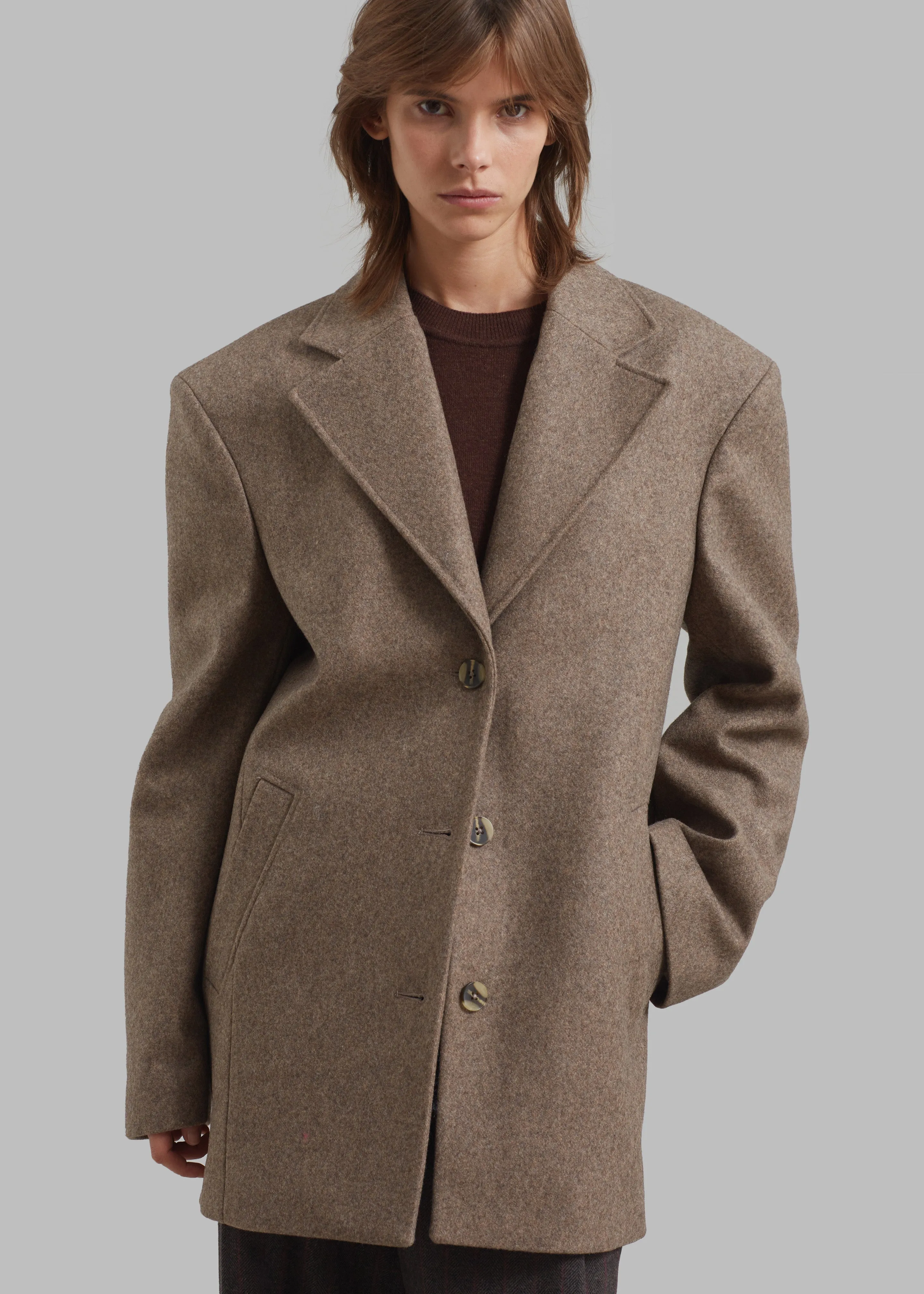 REMAIN Wool Boxy Jacket - Otter sold by Frankie Shop product image thumbnail 5