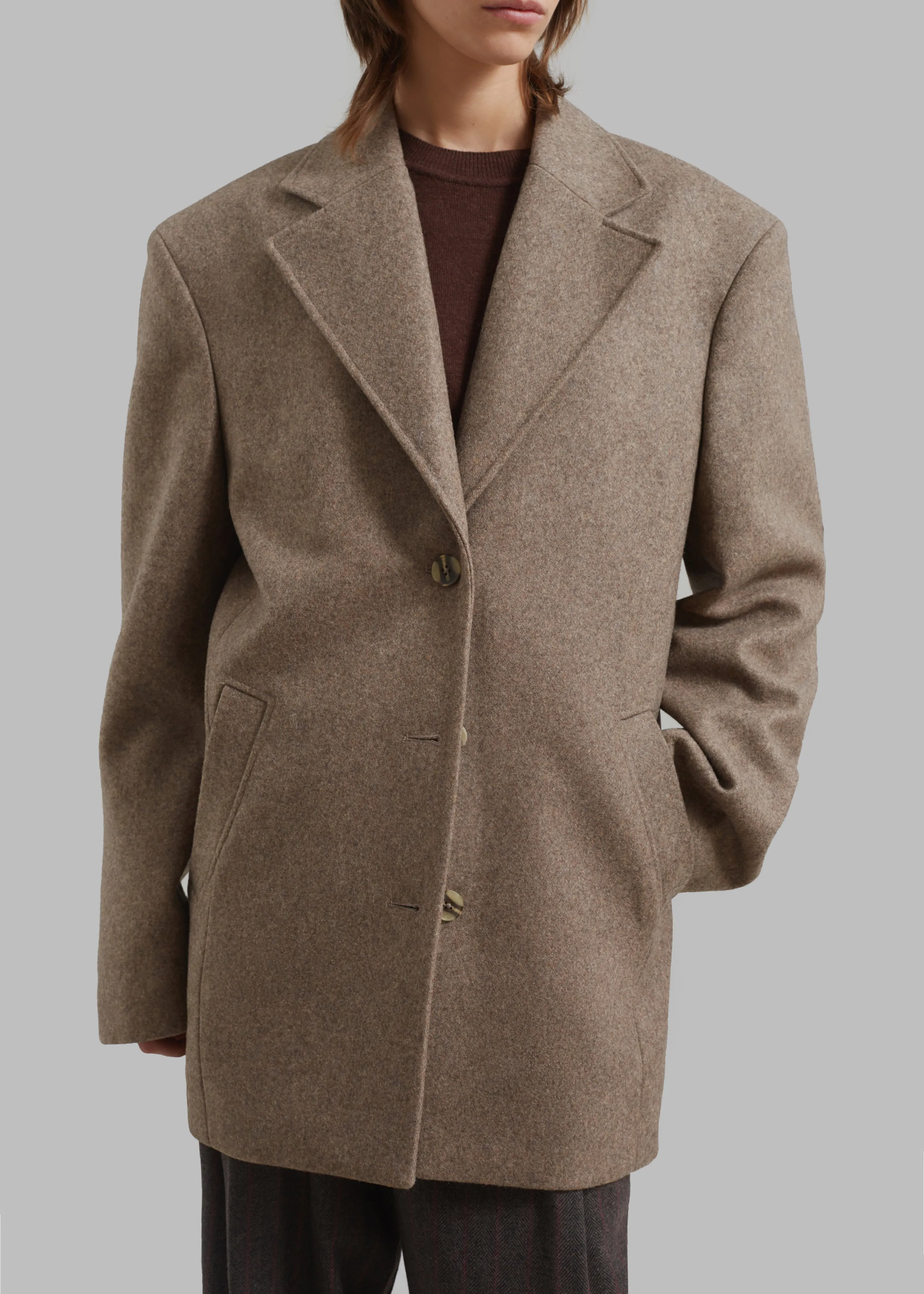 REMAIN Wool Boxy Jacket - Otter sold by Frankie Shop product image thumbnail 3