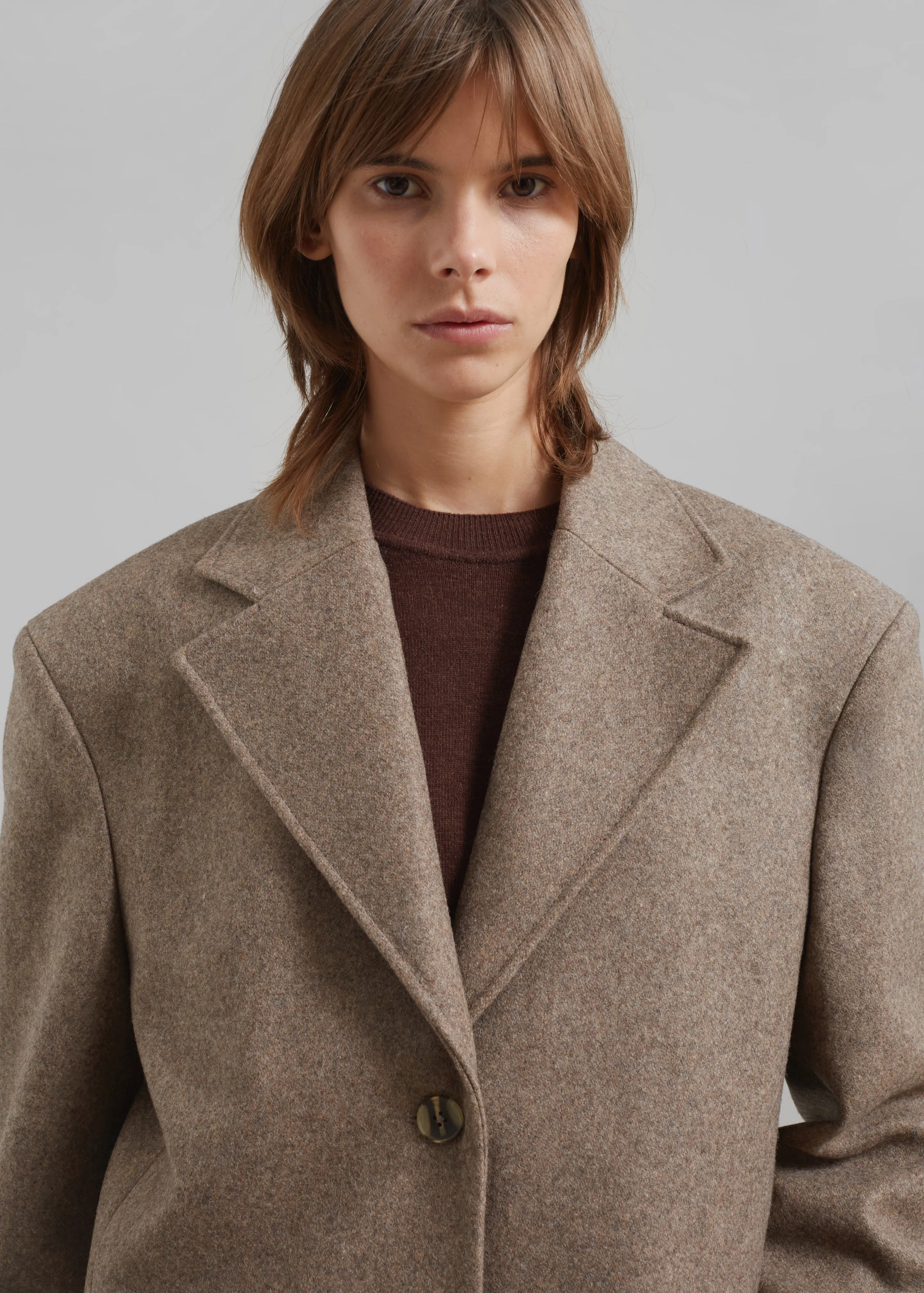 REMAIN Wool Boxy Jacket - Otter sold by Frankie Shop product image thumbnail 4