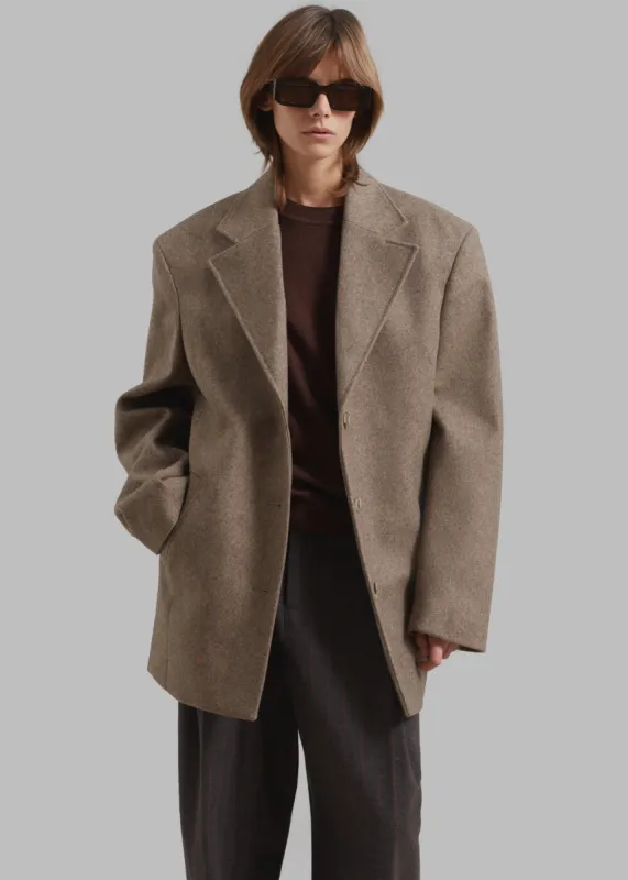 REMAIN Wool Boxy Jacket - Otter sold by Frankie Shop