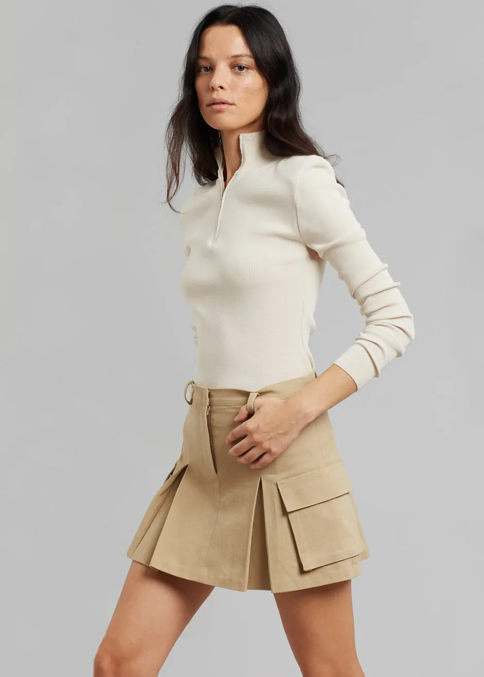 Audrey Cargo Pleated Miniskirt - Tan sold by Frankie Shop product image thumbnail 2