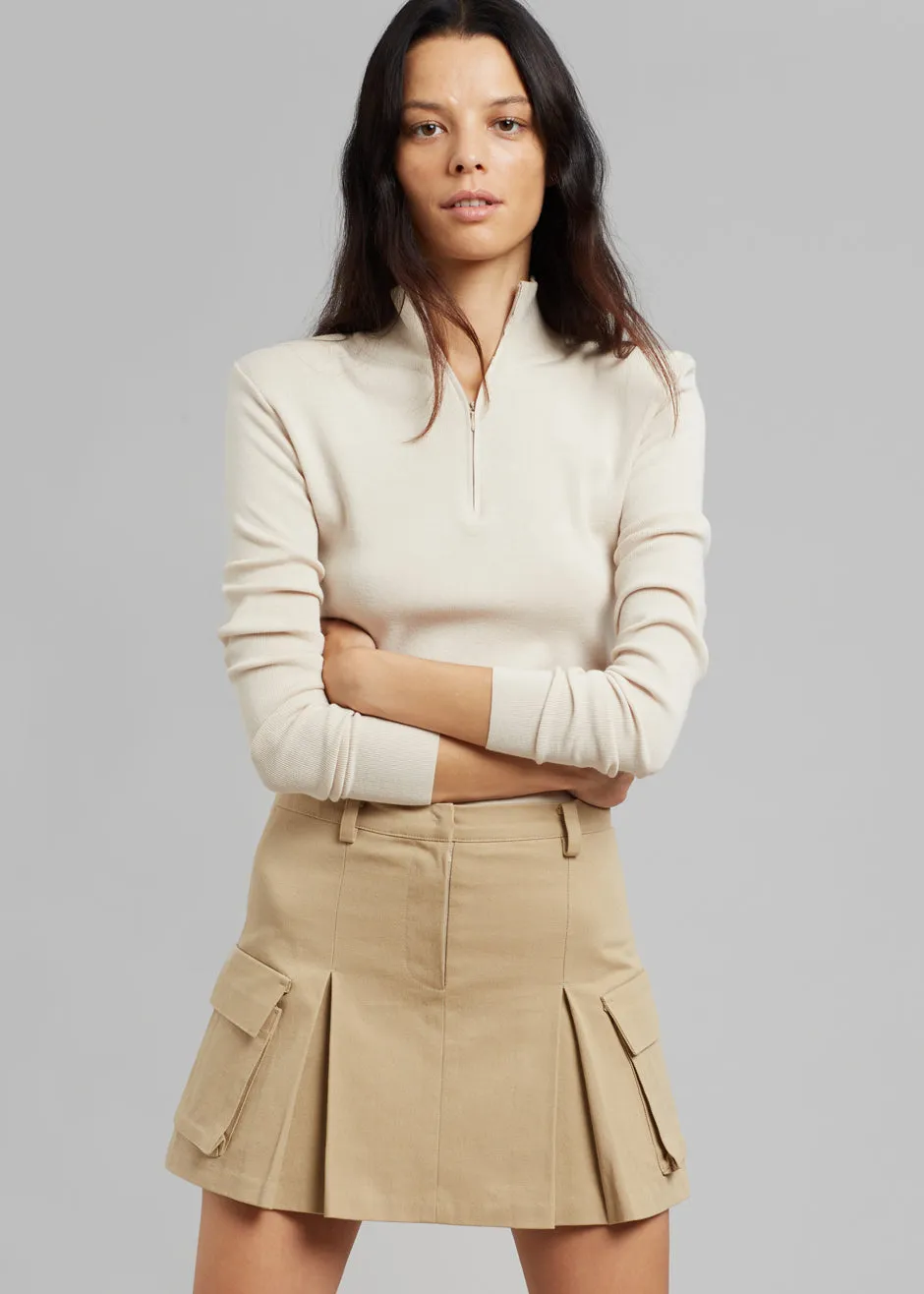 Audrey Cargo Pleated Miniskirt - Tan sold by Frankie Shop product image thumbnail 5