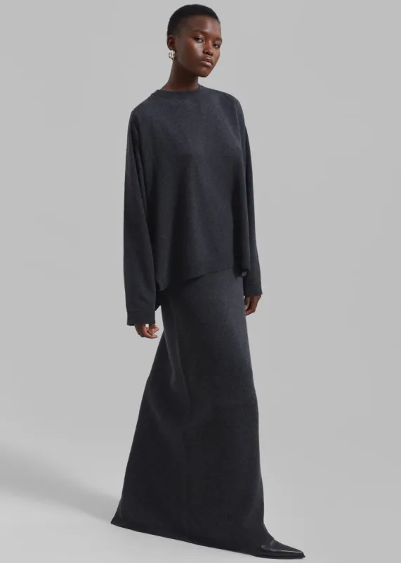 Bellamy Wool Skirt - Charcoal sold by Frankie Shop