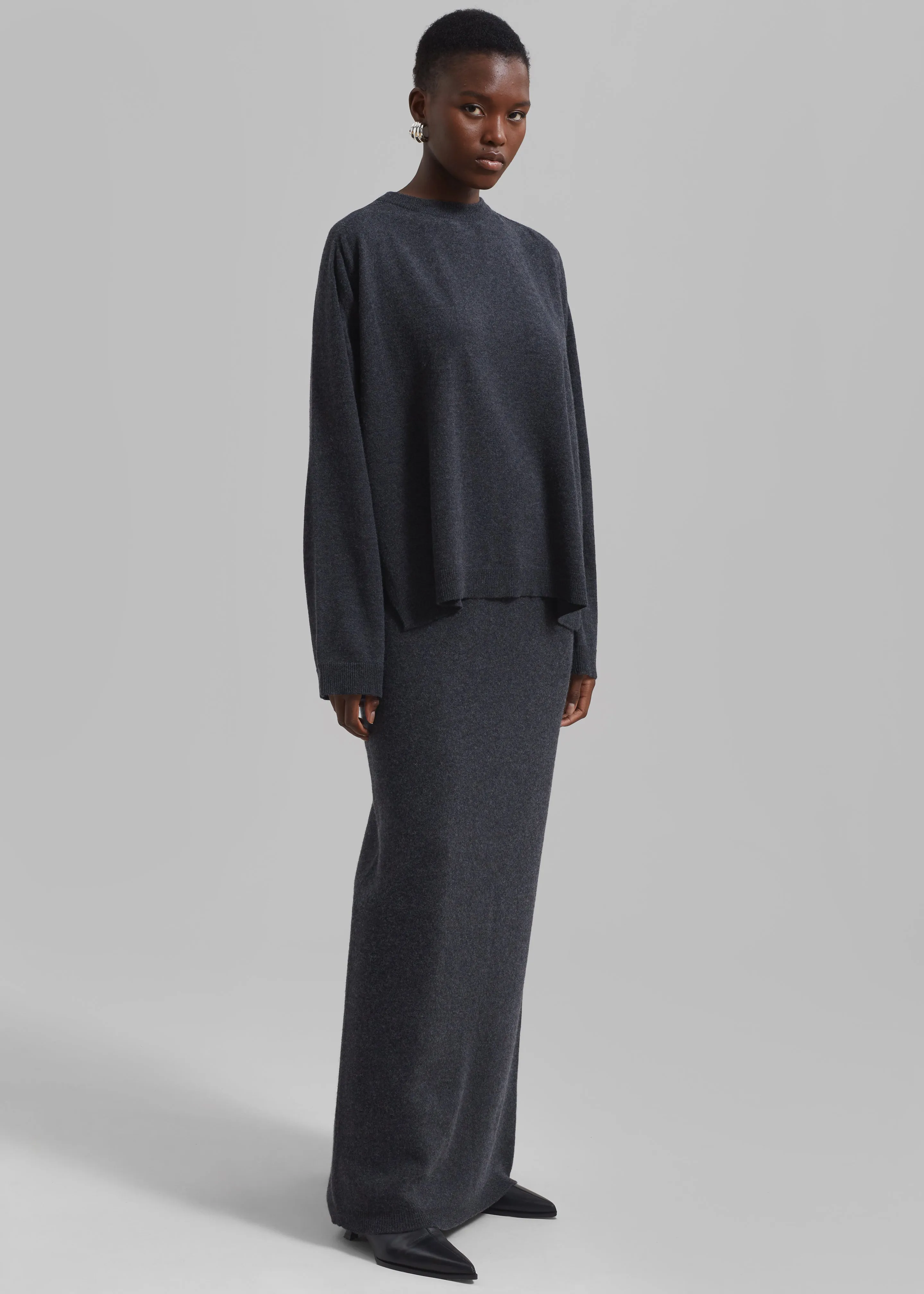 Bellamy Wool Skirt - Charcoal sold by Frankie Shop product image thumbnail 4