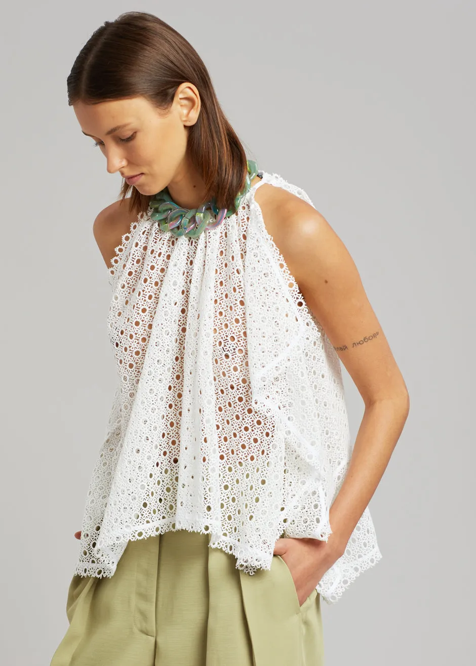 JW Anderson Chain Detail Halter Neck Top - White | Parallel