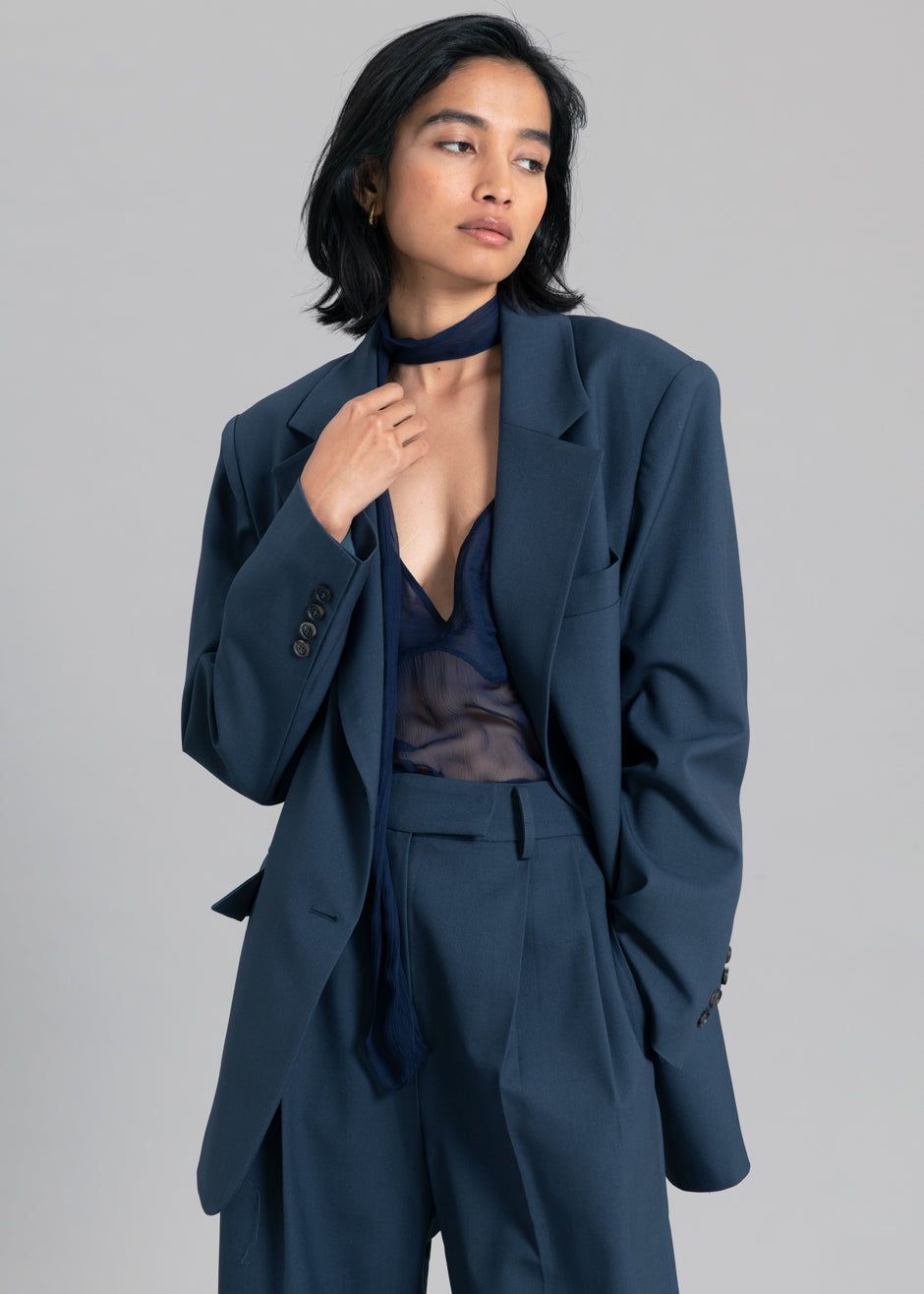 Georgina Wool Blend Blazer - Navy sold by Frankie Shop product image thumbnail 2