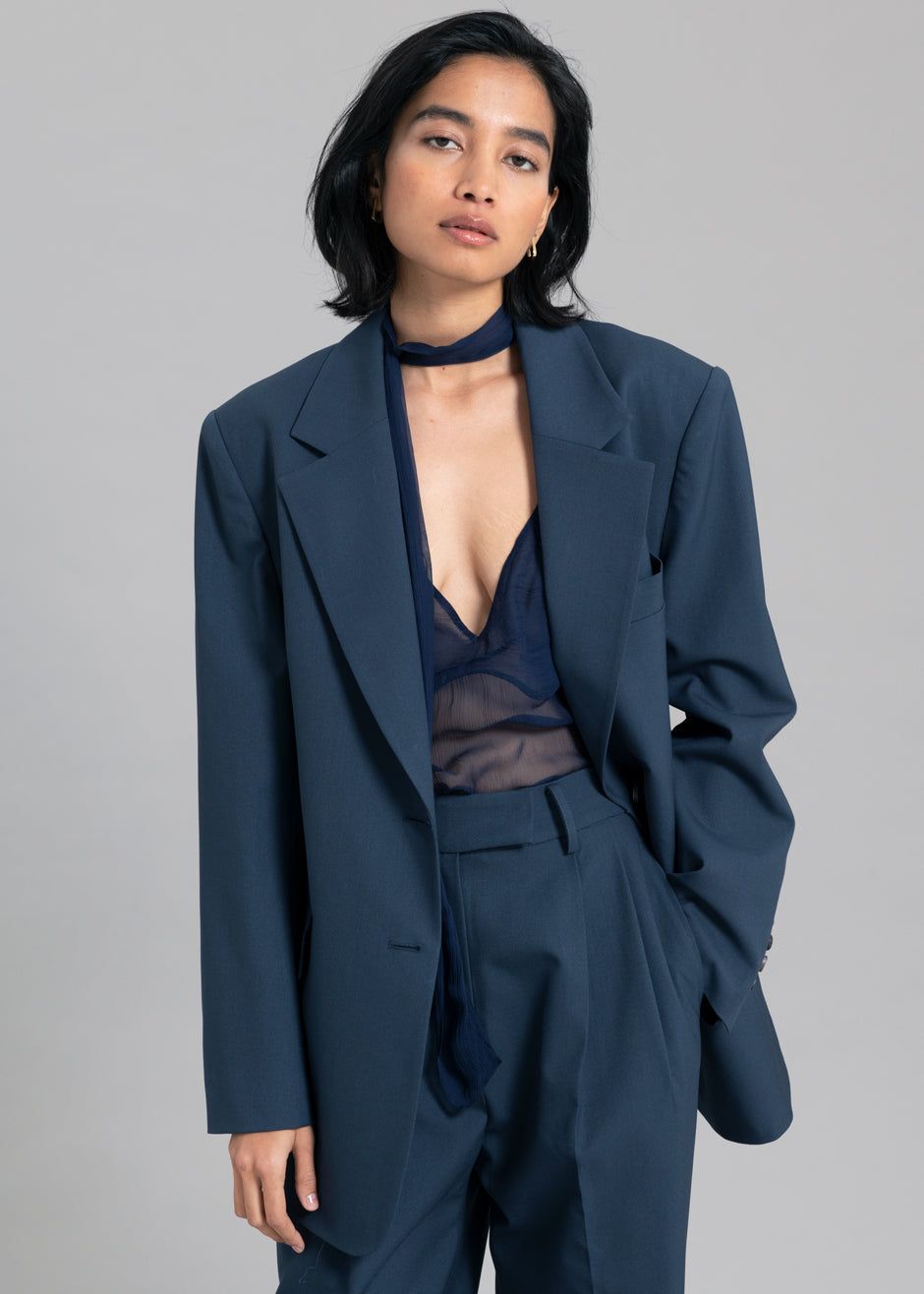 Georgina Wool Blend Blazer - Navy sold by Frankie Shop product image thumbnail 4