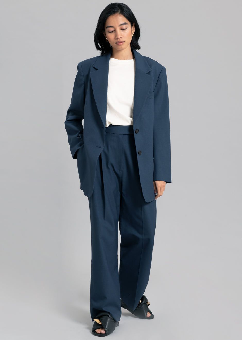 Georgina Wool Blend Blazer - Navy sold by Frankie Shop
